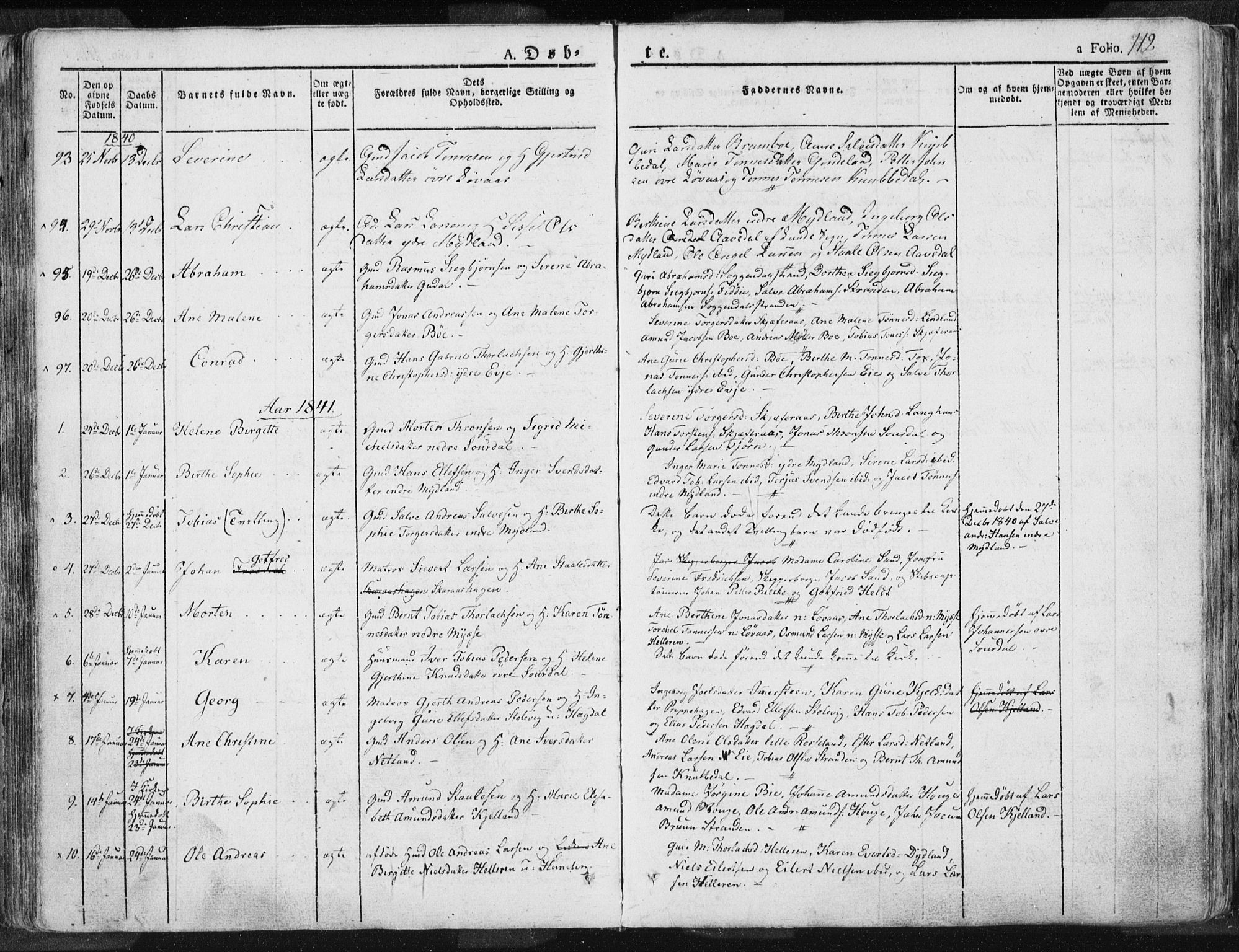Sokndal sokneprestkontor, SAST/A-101808: Parish register (official) no. A 7.1, 1826-1842, p. 112