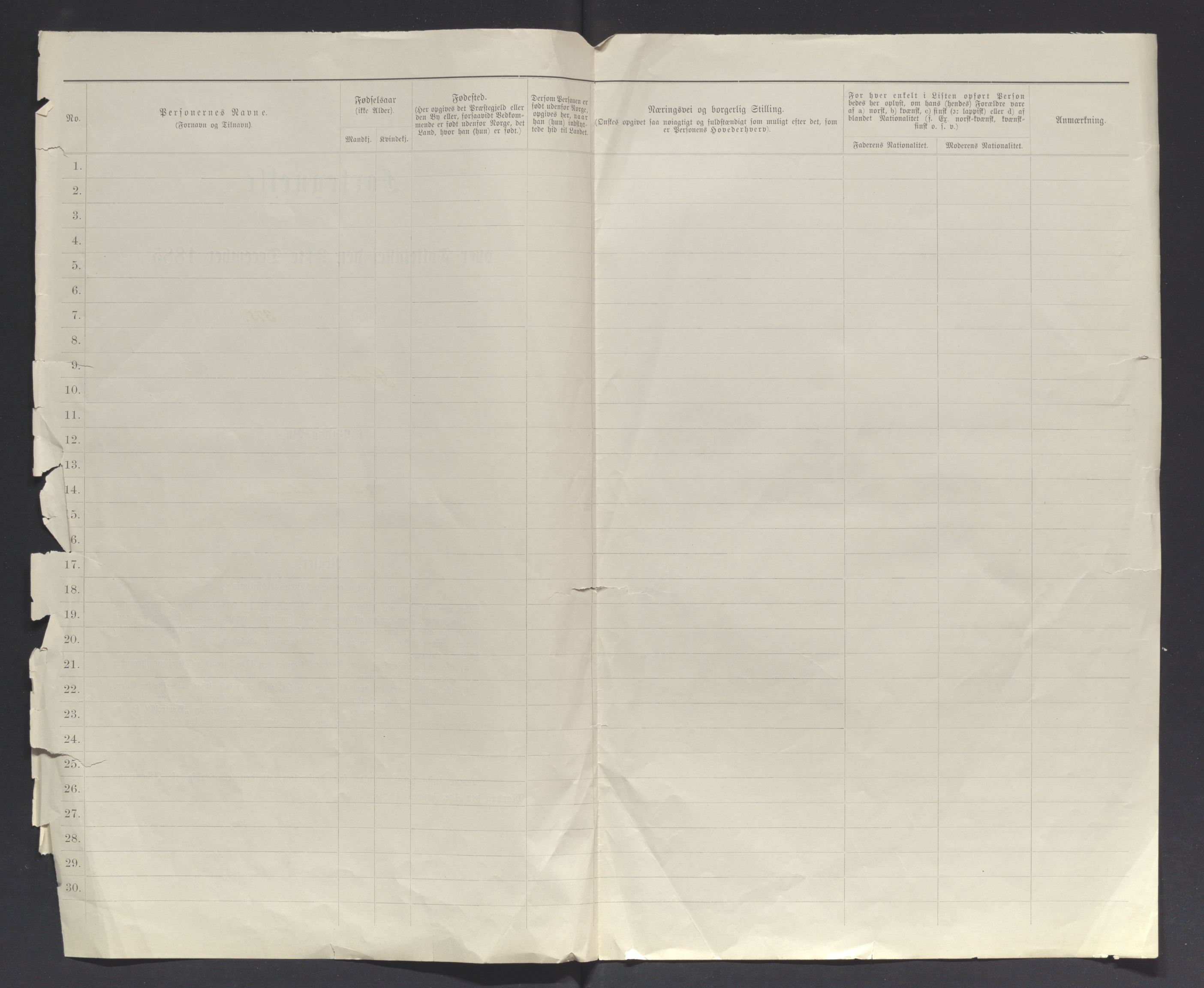 SATØ, 1885 census for 2003 Vadsø, 1885, p. 1b