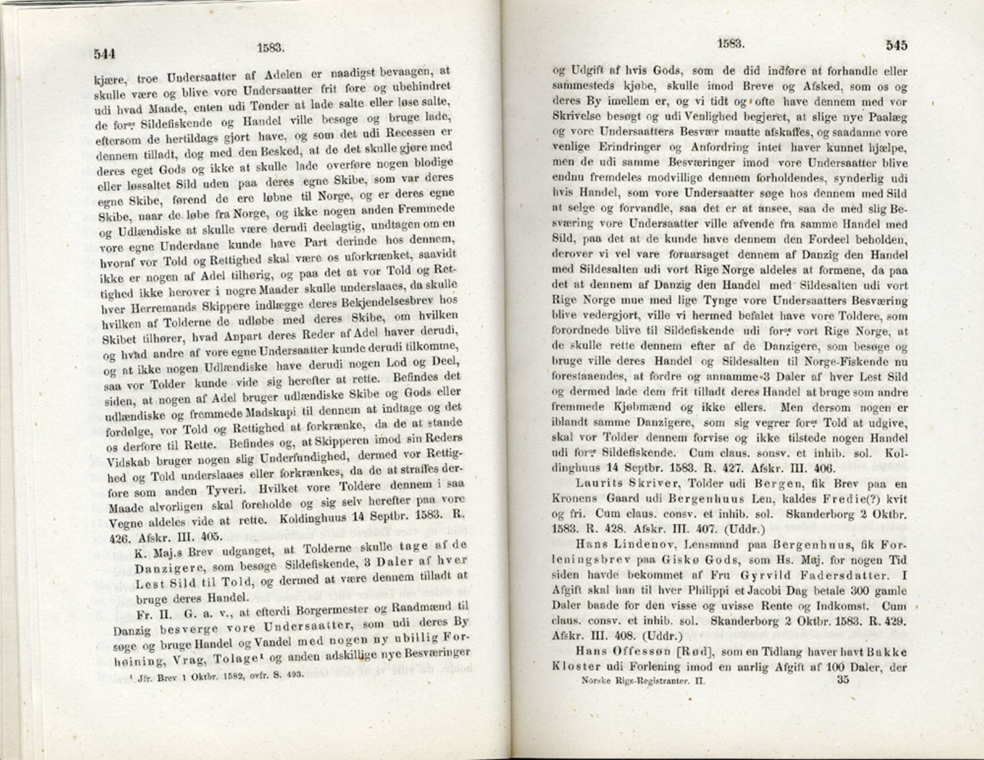 Publikasjoner utgitt av Det Norske Historiske Kildeskriftfond, PUBL/-/-/-: Norske Rigs-Registranter, bind 2, 1572-1588, p. 544-545