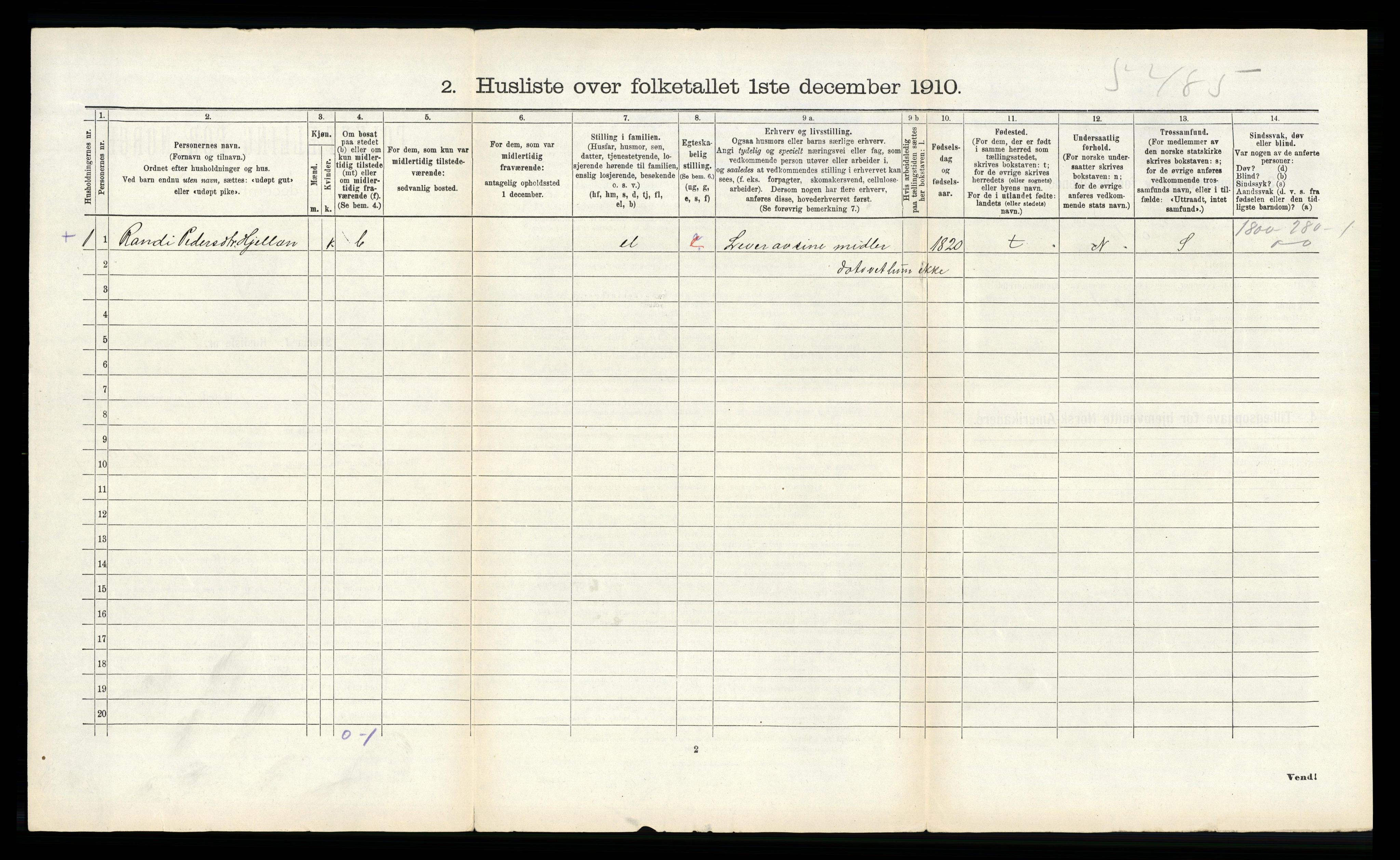 RA, 1910 census for Sunndal, 1910, p. 568