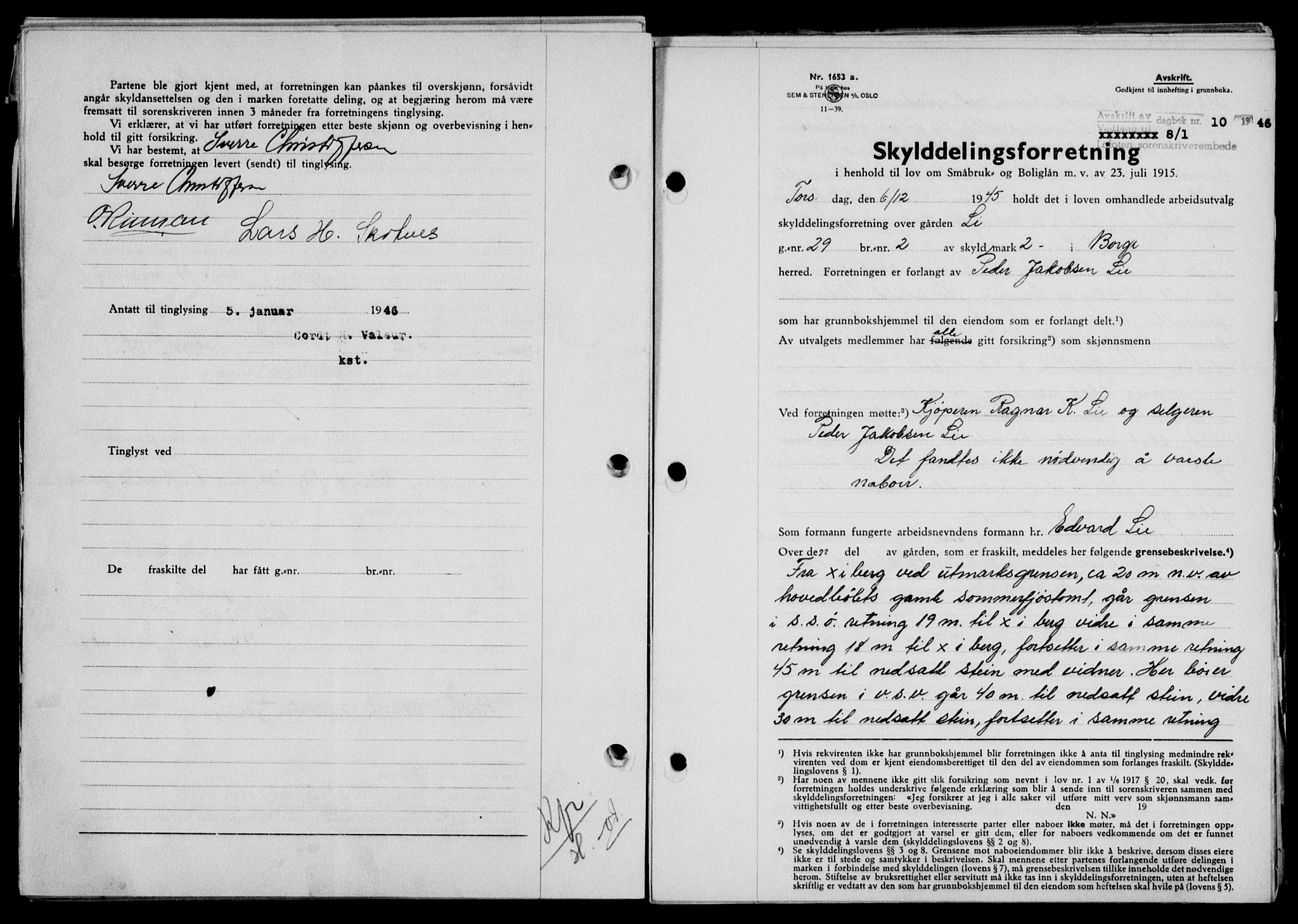 Lofoten sorenskriveri, SAT/A-0017/1/2/2C/L0013a: Mortgage book no. 13a, 1944-1946, Diary no: : 10/1946