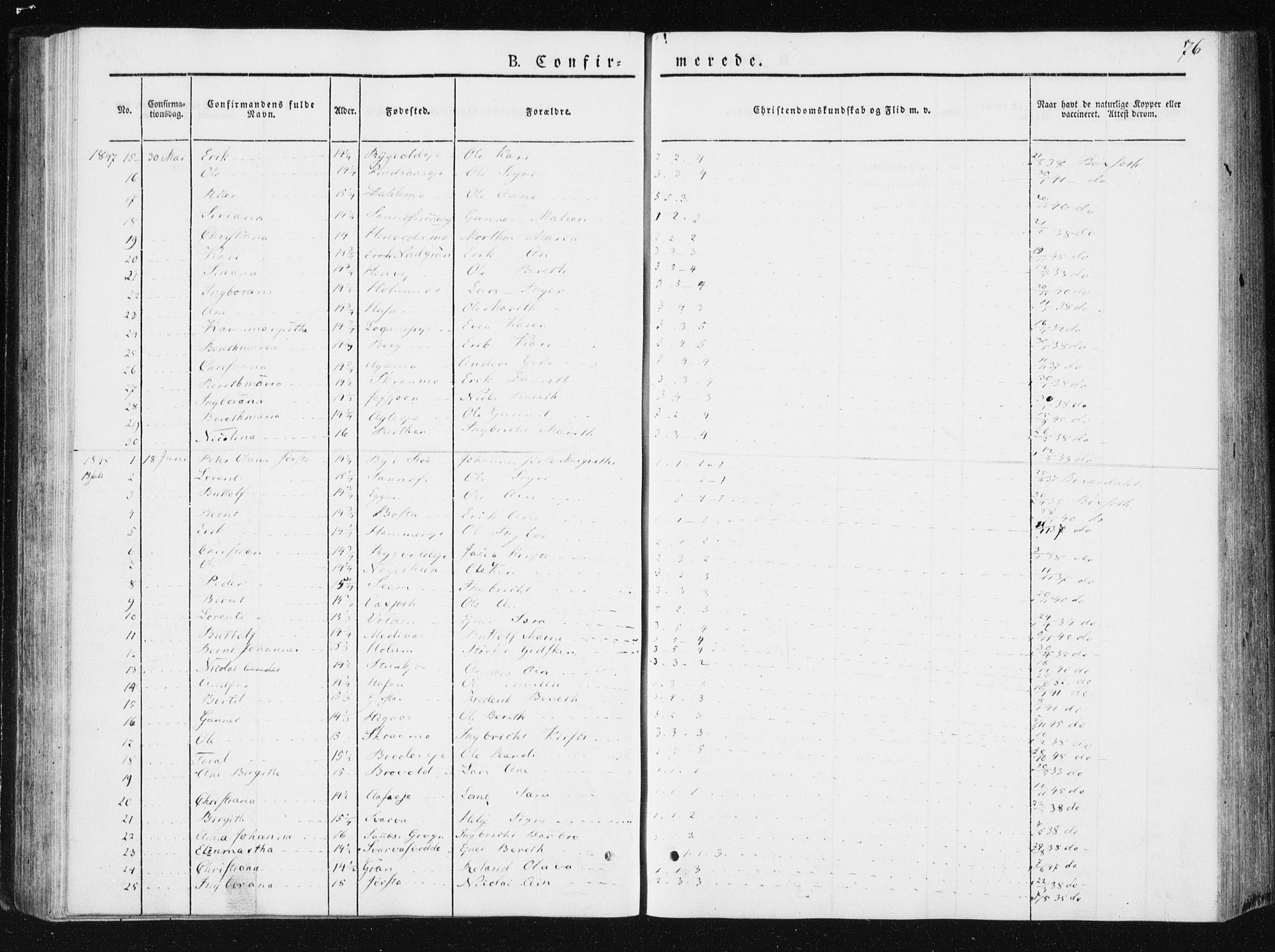 Ministerialprotokoller, klokkerbøker og fødselsregistre - Nord-Trøndelag, SAT/A-1458/749/L0470: Parish register (official) no. 749A04, 1834-1853, p. 76