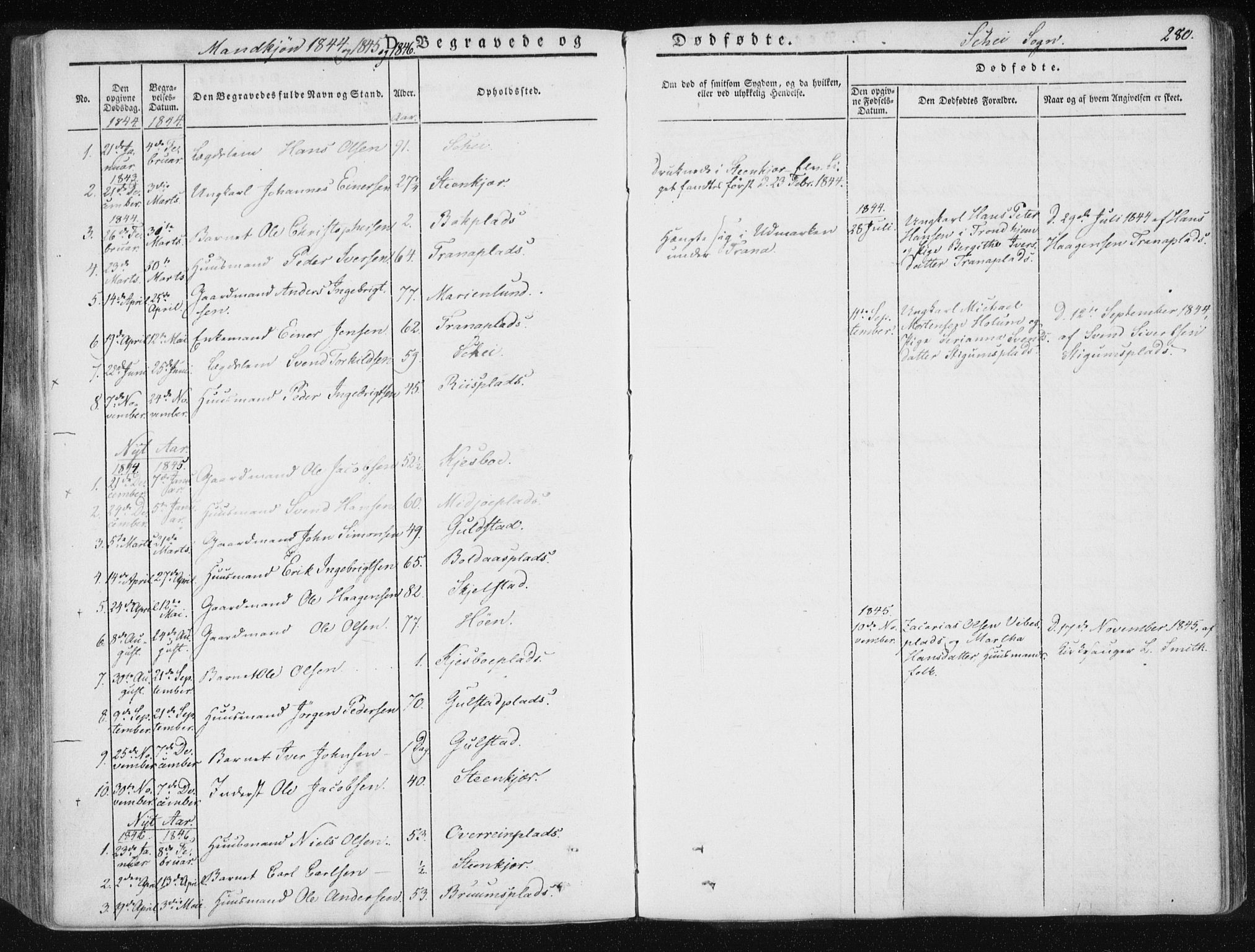 Ministerialprotokoller, klokkerbøker og fødselsregistre - Nord-Trøndelag, SAT/A-1458/735/L0339: Parish register (official) no. 735A06 /2, 1836-1848, p. 280