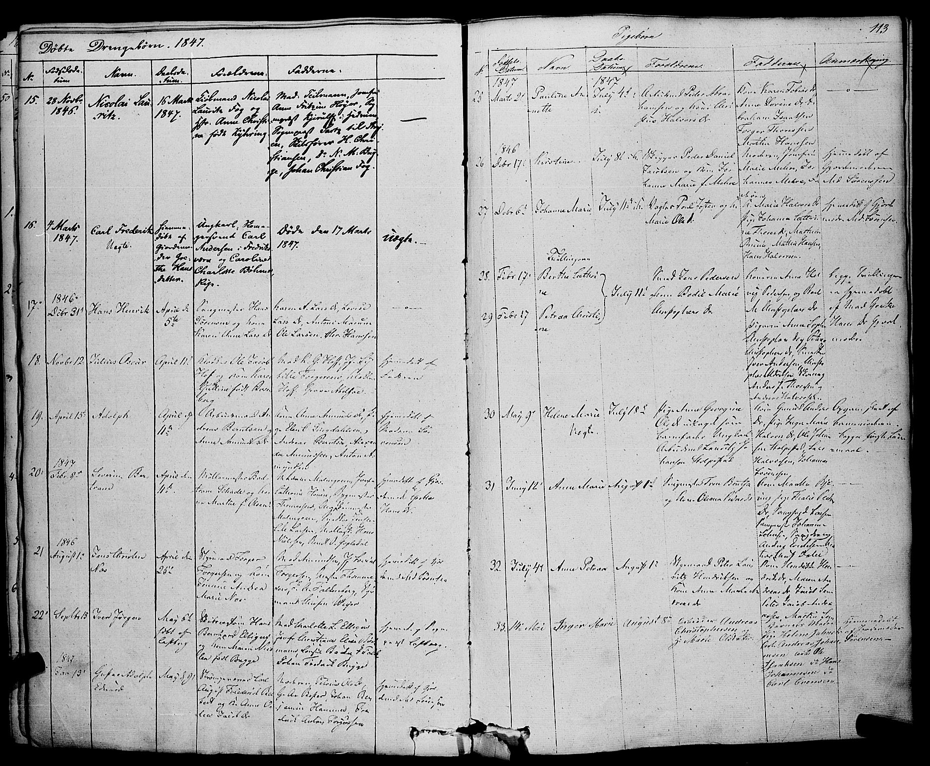 Larvik kirkebøker, AV/SAKO-A-352/F/Fa/L0002: Parish register (official) no. I 2, 1825-1847, p. 113