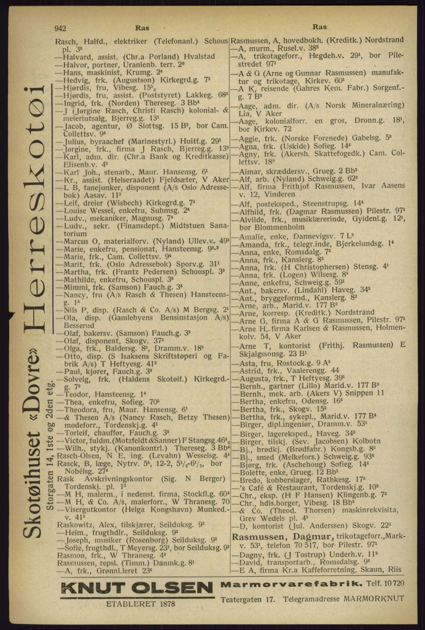 Kristiania/Oslo adressebok, PUBL/-, 1927, p. 942