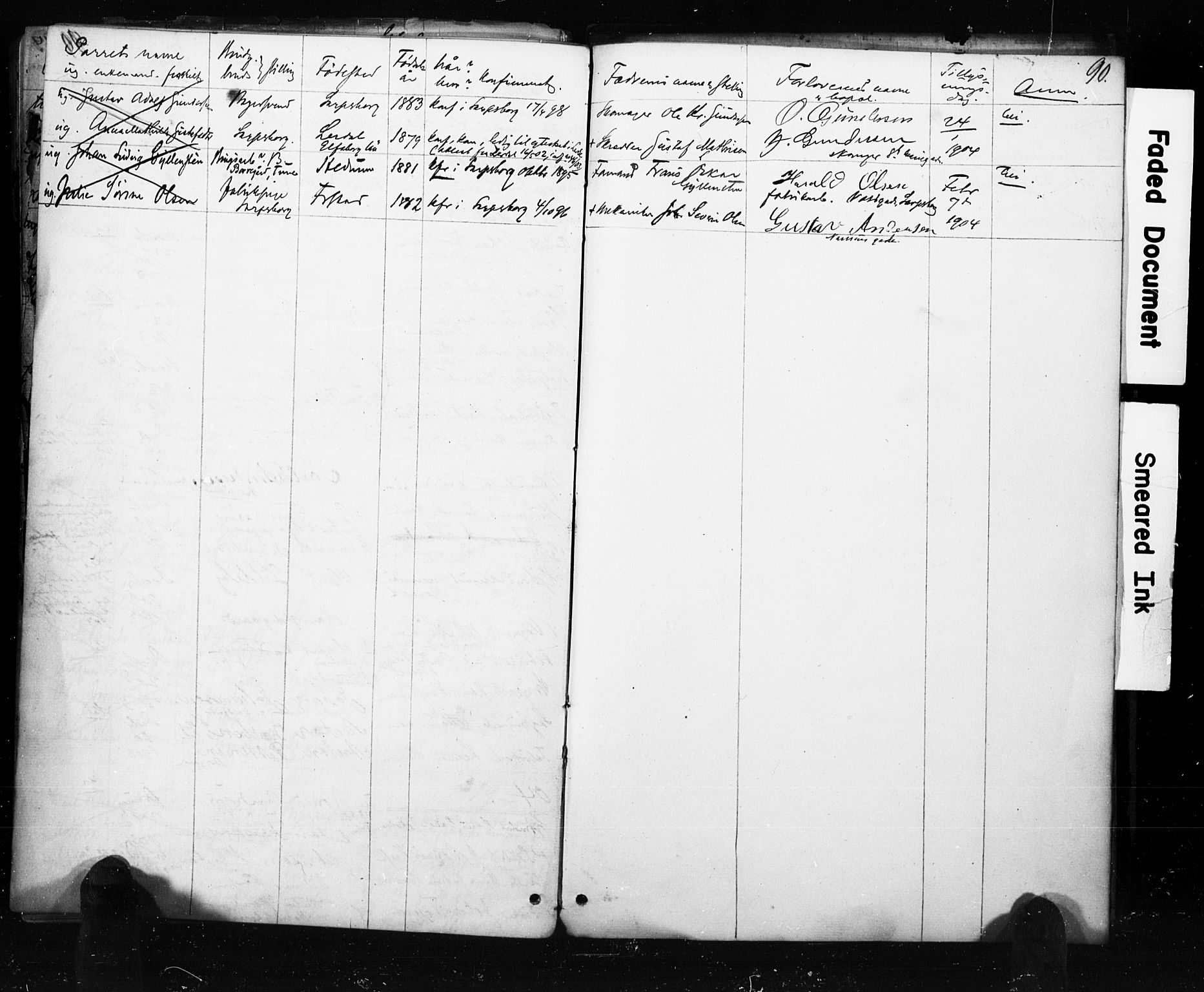 Sarpsborg prestekontor Kirkebøker, SAO/A-2006/H/Ha/L0001: Banns register no. 1, 1859-1904, p. 90