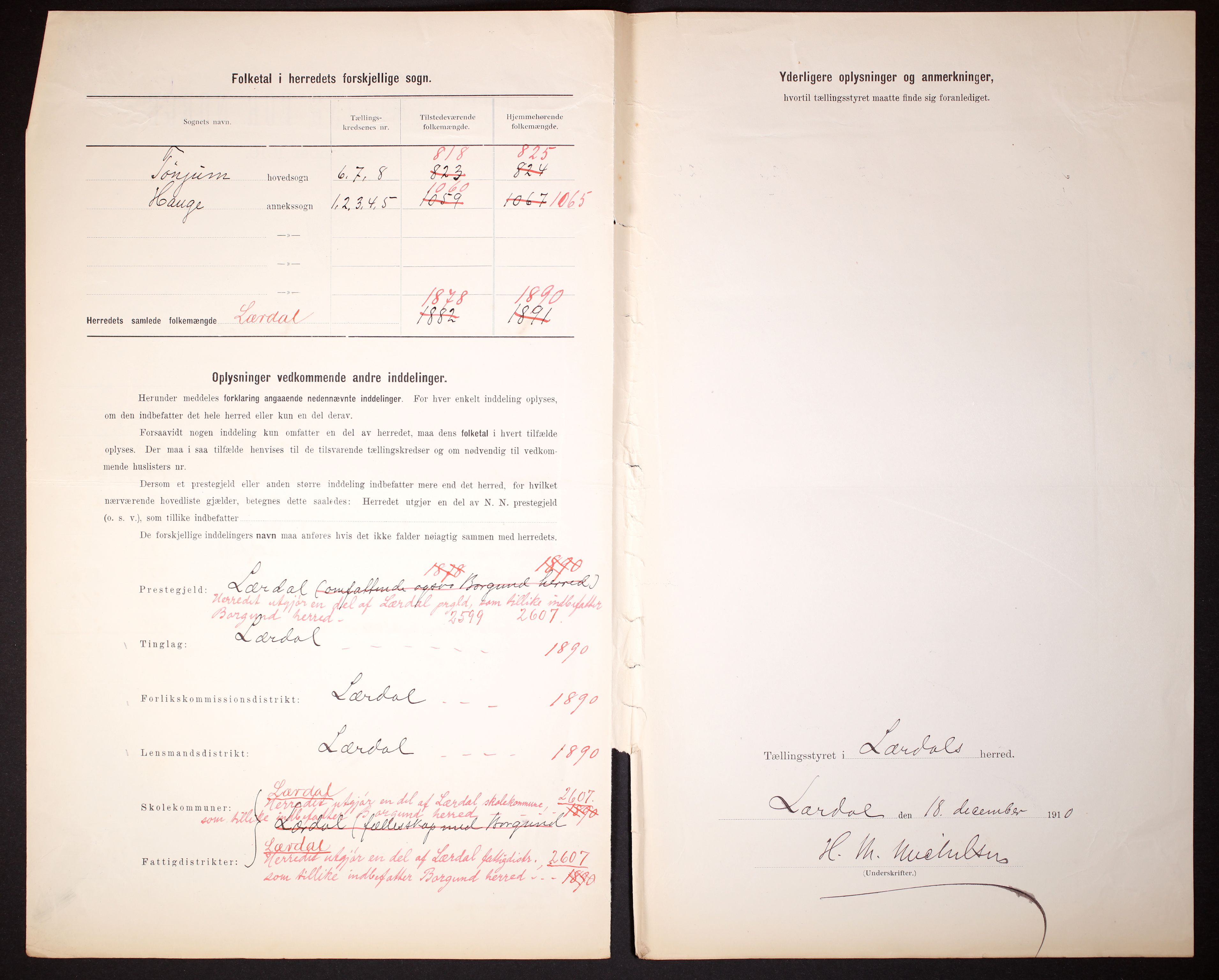 RA, 1910 census for Lærdal, 1910, p. 3