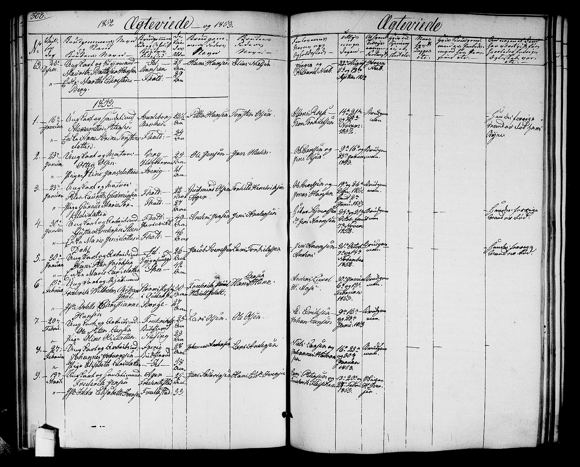 Halden prestekontor Kirkebøker, SAO/A-10909/G/Ga/L0004: Parish register (copy) no. 4, 1845-1854, p. 308