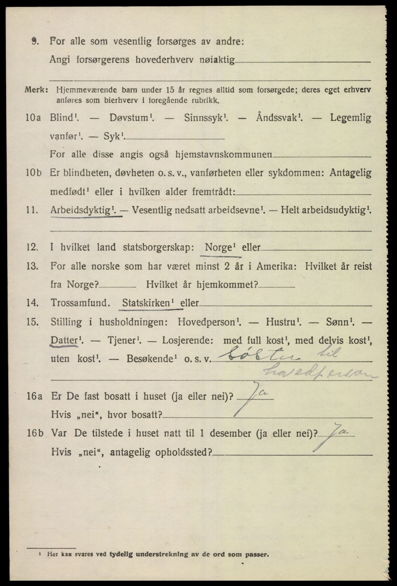 SAK, 1920 census for Øyslebø, 1920, p. 2203