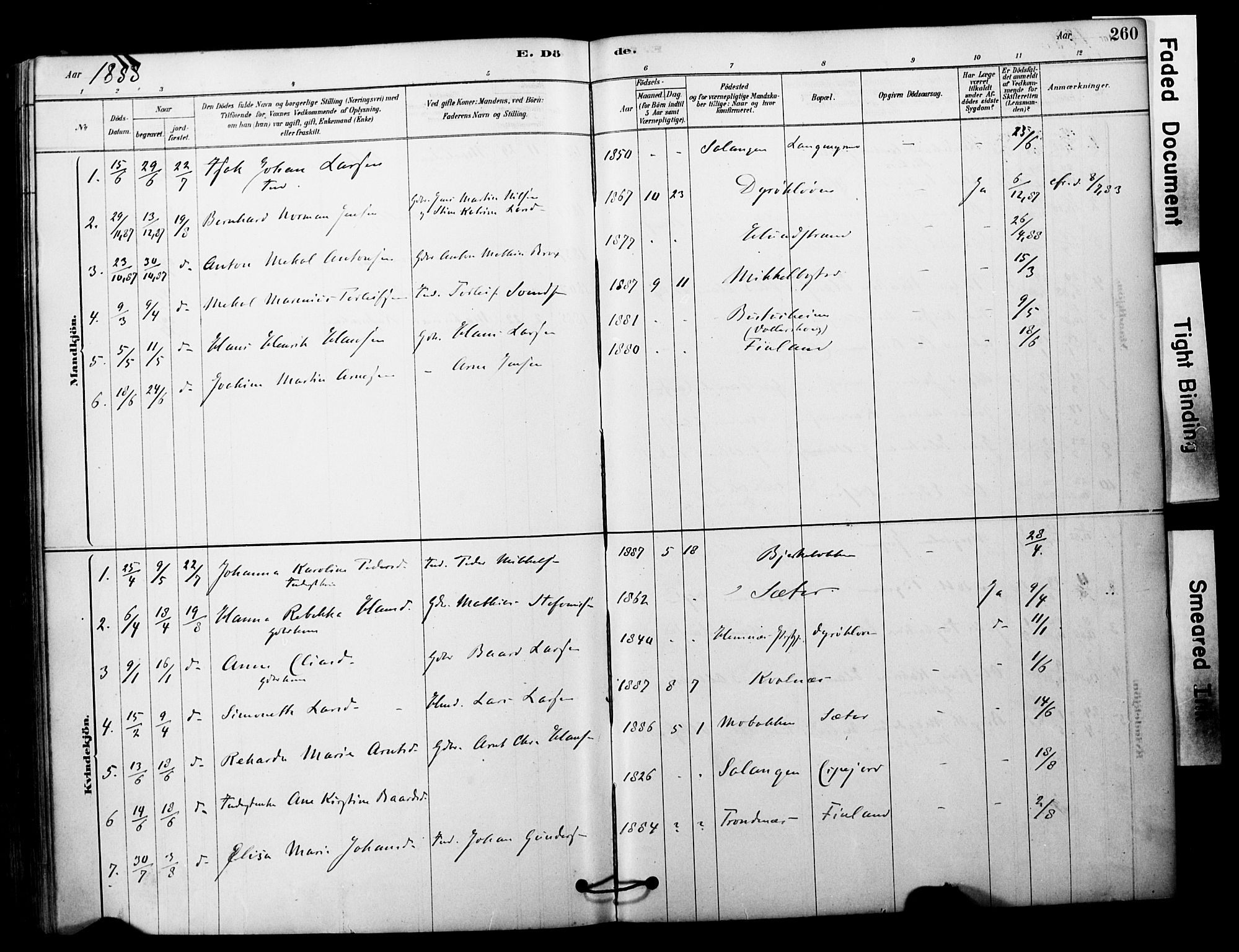 Tranøy sokneprestkontor, SATØ/S-1313/I/Ia/Iaa/L0011kirke: Parish register (official) no. 11, 1878-1904, p. 260