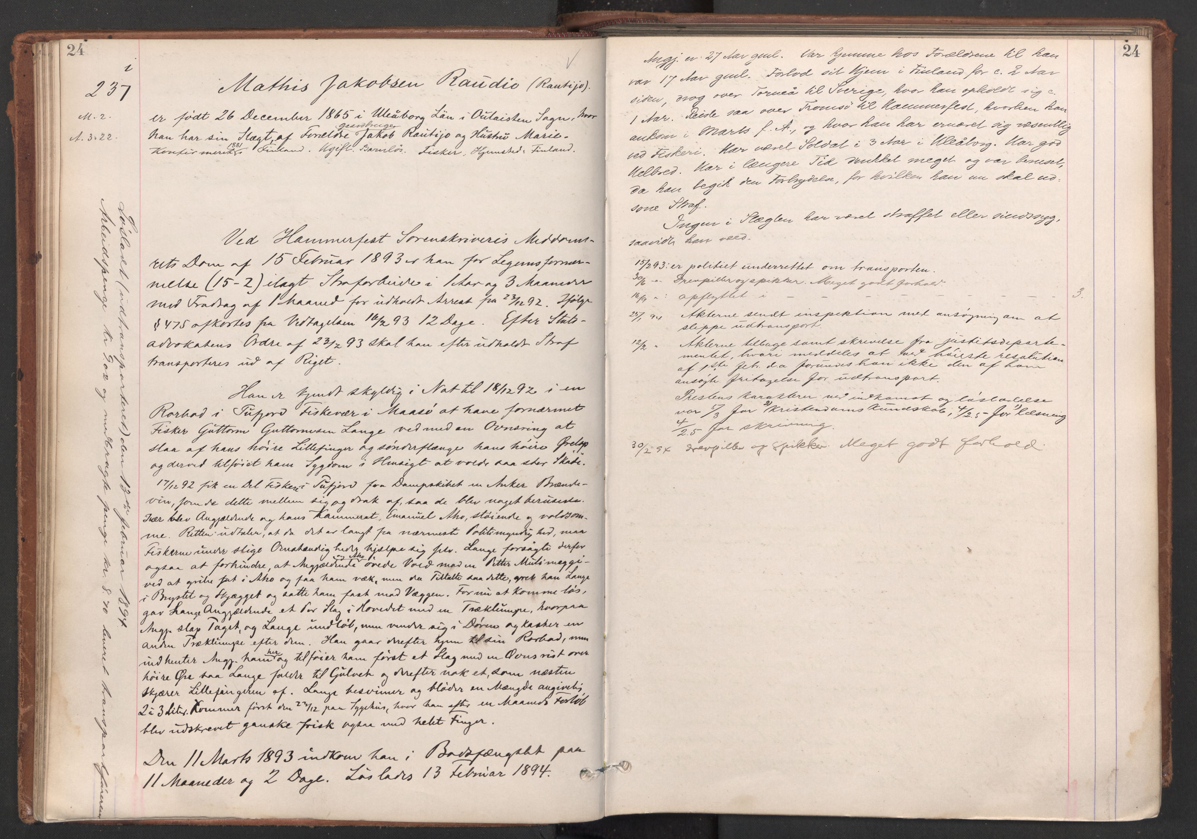 Botsfengslet, AV/RA-S-1539/D/Db/Dbb/L0028: 214i - 506i, 1893-1894, p. 24