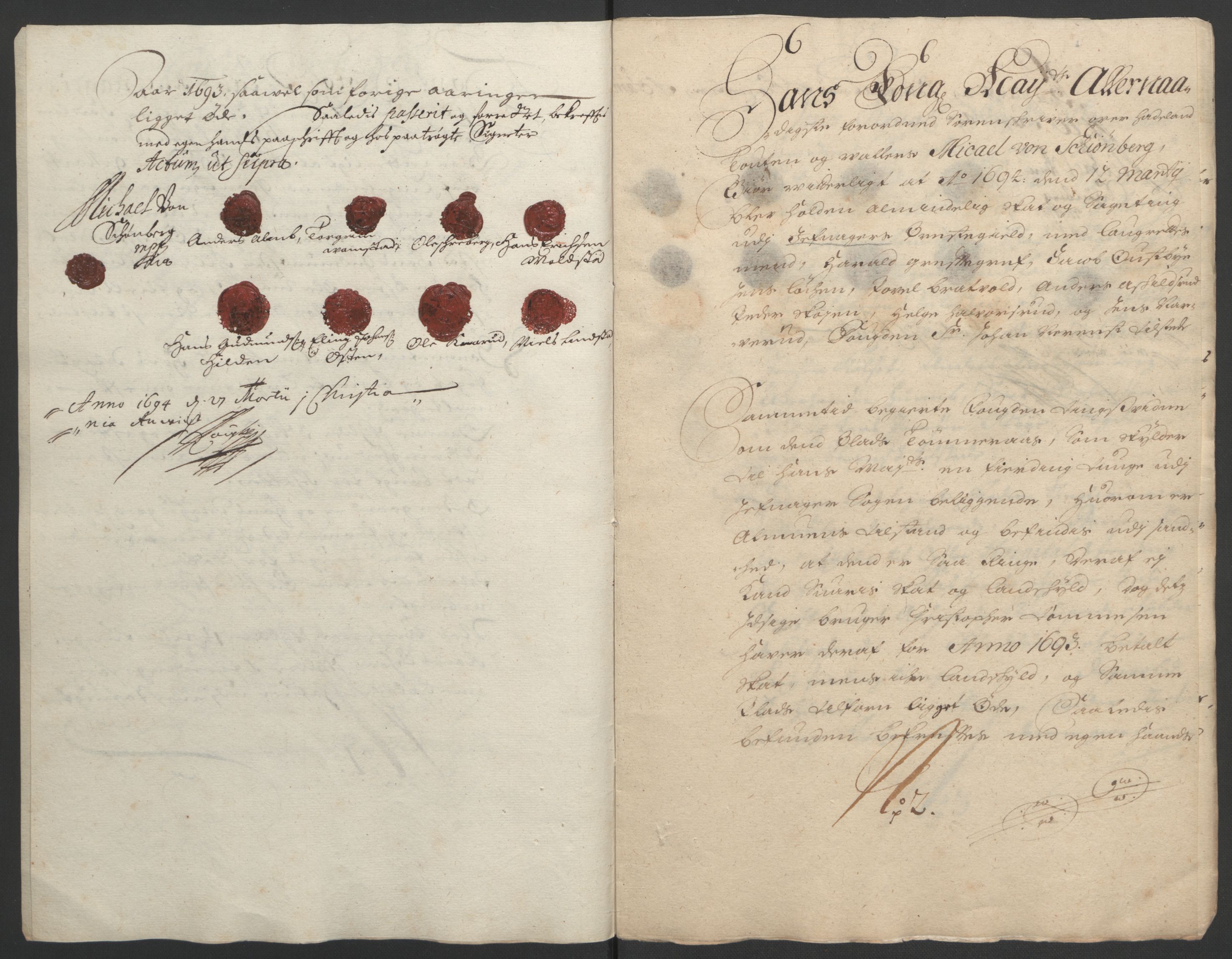 Rentekammeret inntil 1814, Reviderte regnskaper, Fogderegnskap, AV/RA-EA-4092/R18/L1292: Fogderegnskap Hadeland, Toten og Valdres, 1693-1694, p. 171