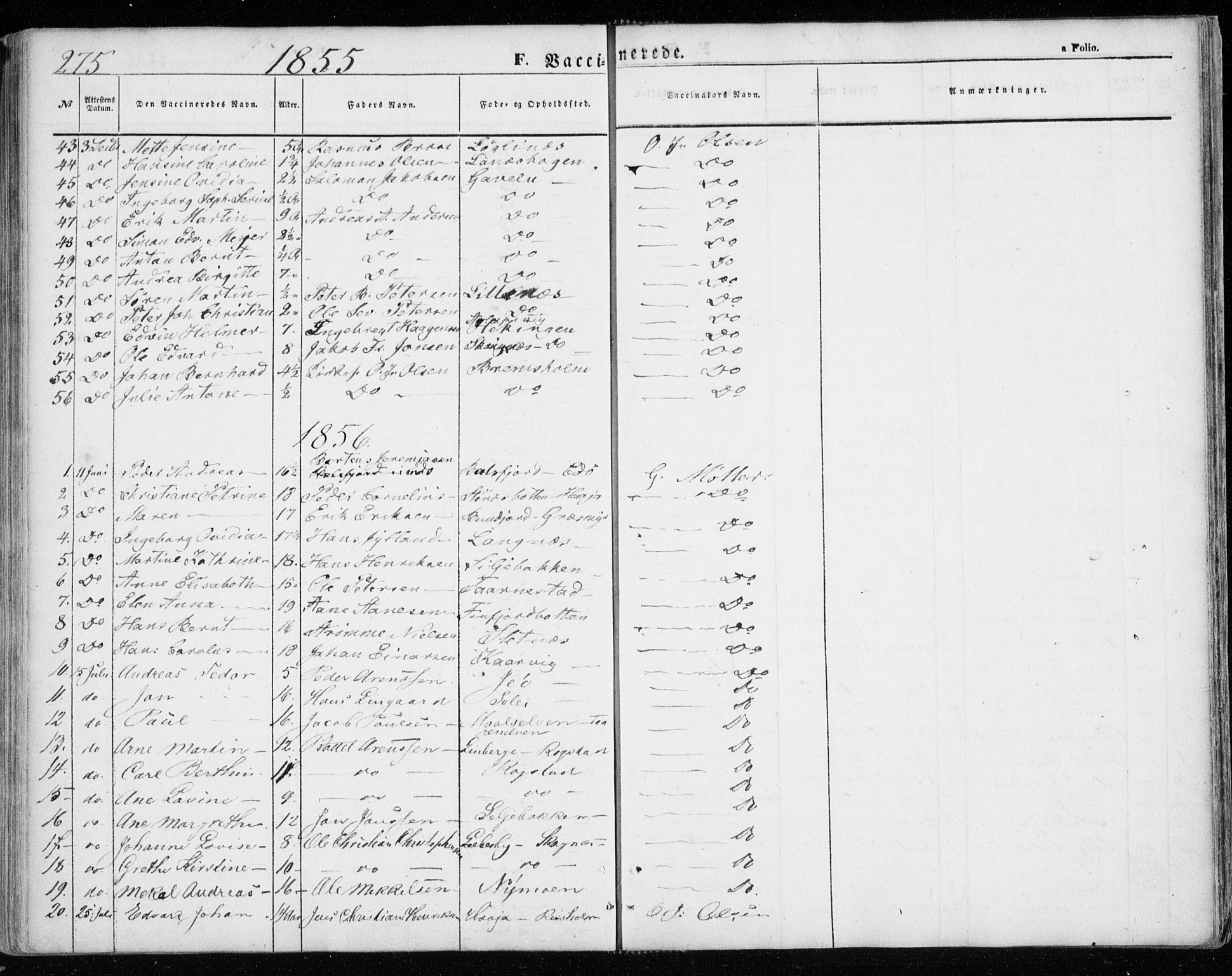 Lenvik sokneprestembete, SATØ/S-1310/H/Ha/Haa/L0007kirke: Parish register (official) no. 7, 1855-1865, p. 275