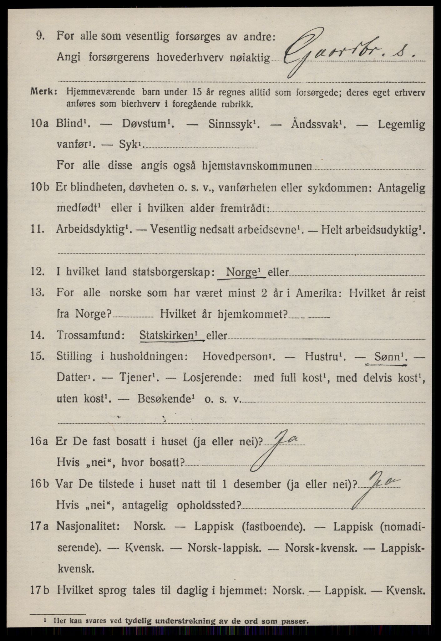 SAT, 1920 census for Singsås, 1920, p. 2548