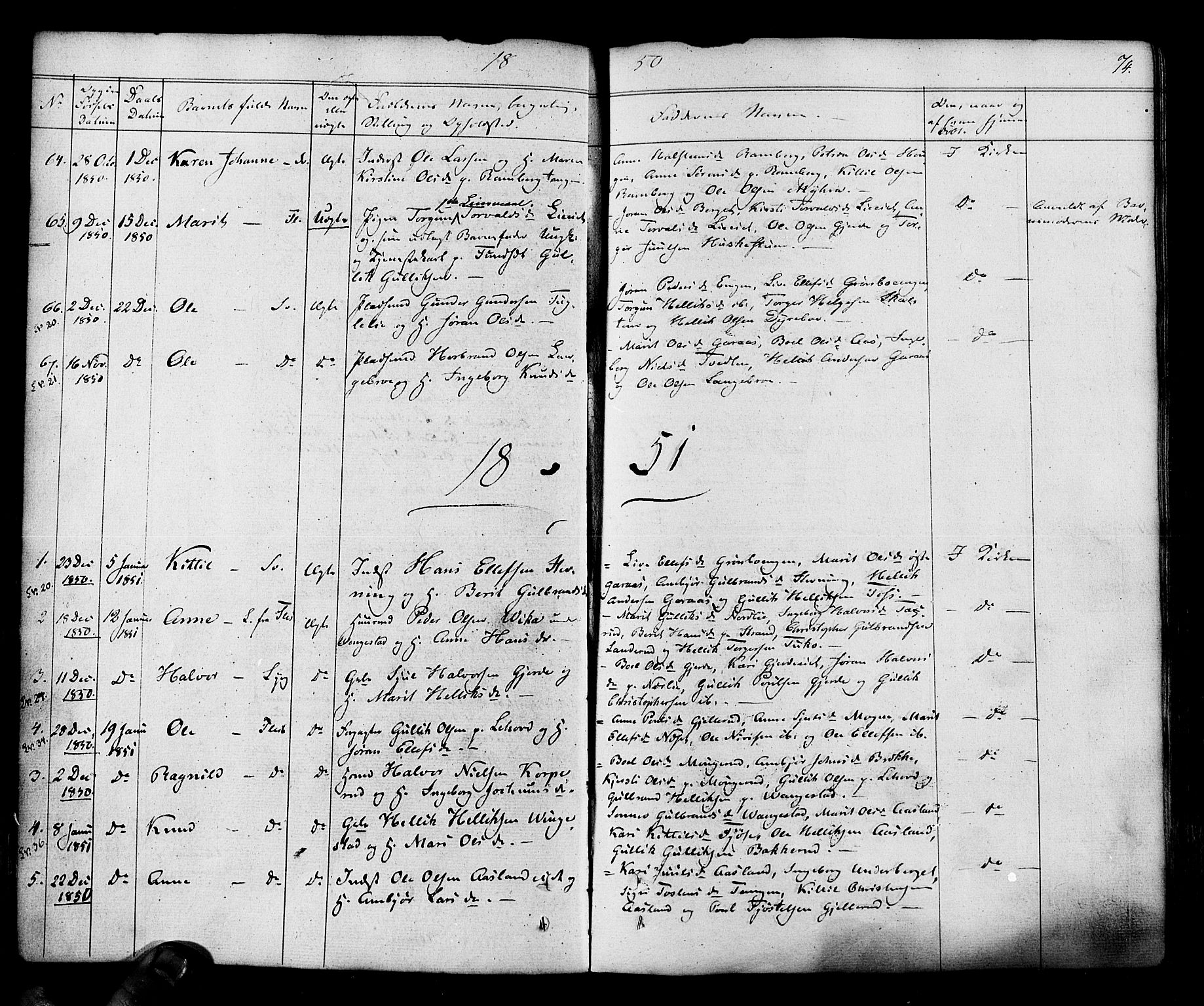 Flesberg kirkebøker, SAKO/A-18/F/Fa/L0006: Parish register (official) no. I 6, 1834-1860, p. 74