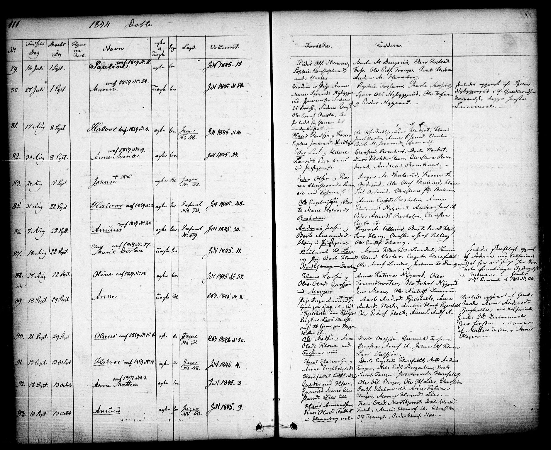 Aurskog prestekontor Kirkebøker, AV/SAO-A-10304a/F/Fa/L0006: Parish register (official) no. I 6, 1829-1853, p. 111