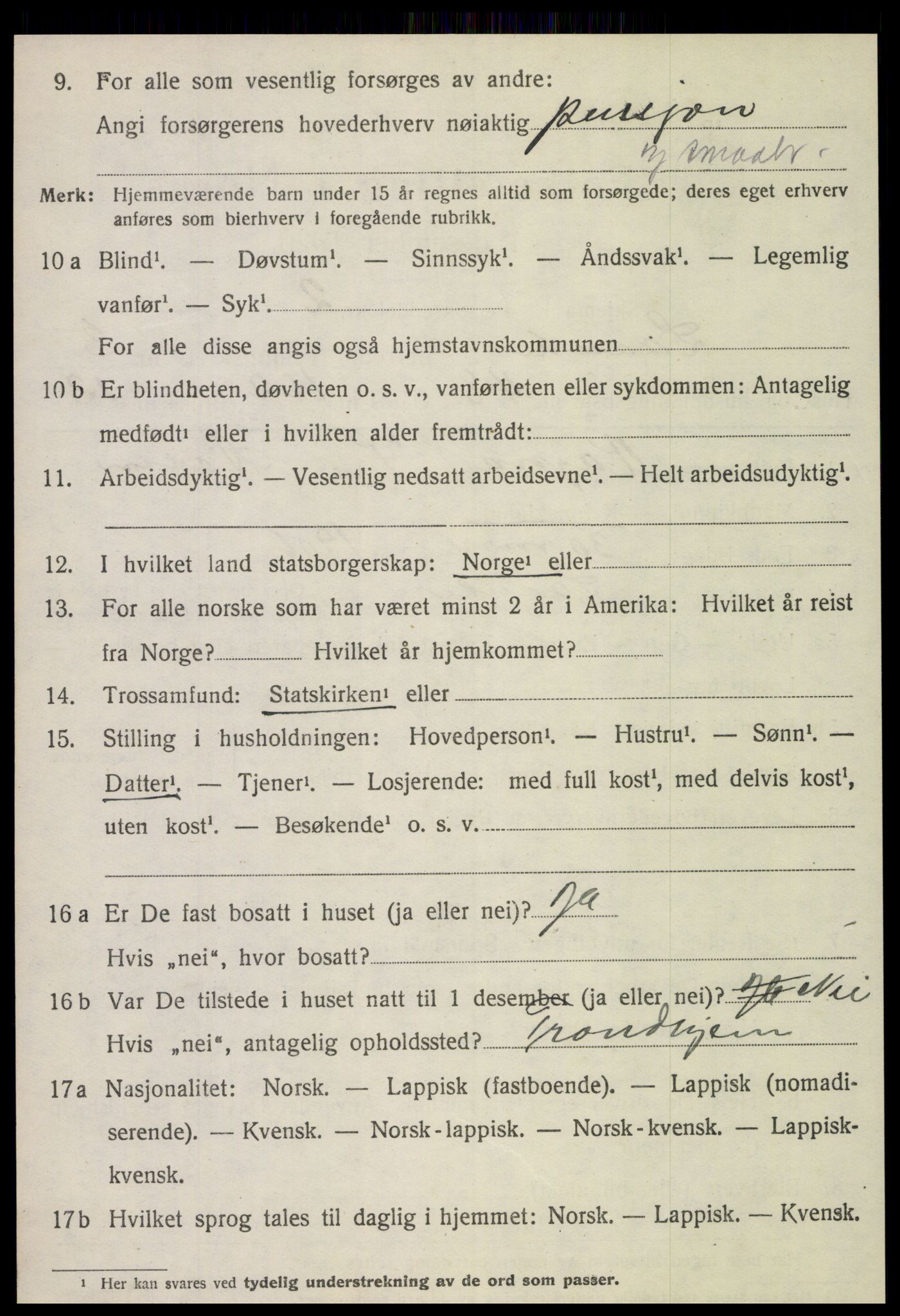 SAT, 1920 census for Lånke, 1920, p. 2275