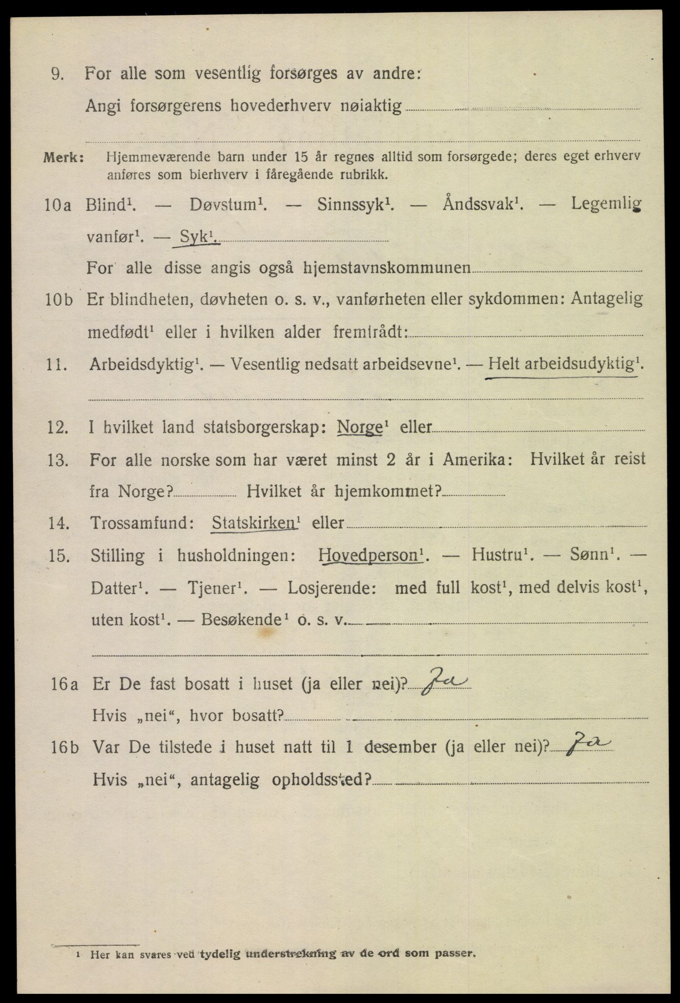 SAK, 1920 census for Kristiansand, 1920, p. 42624