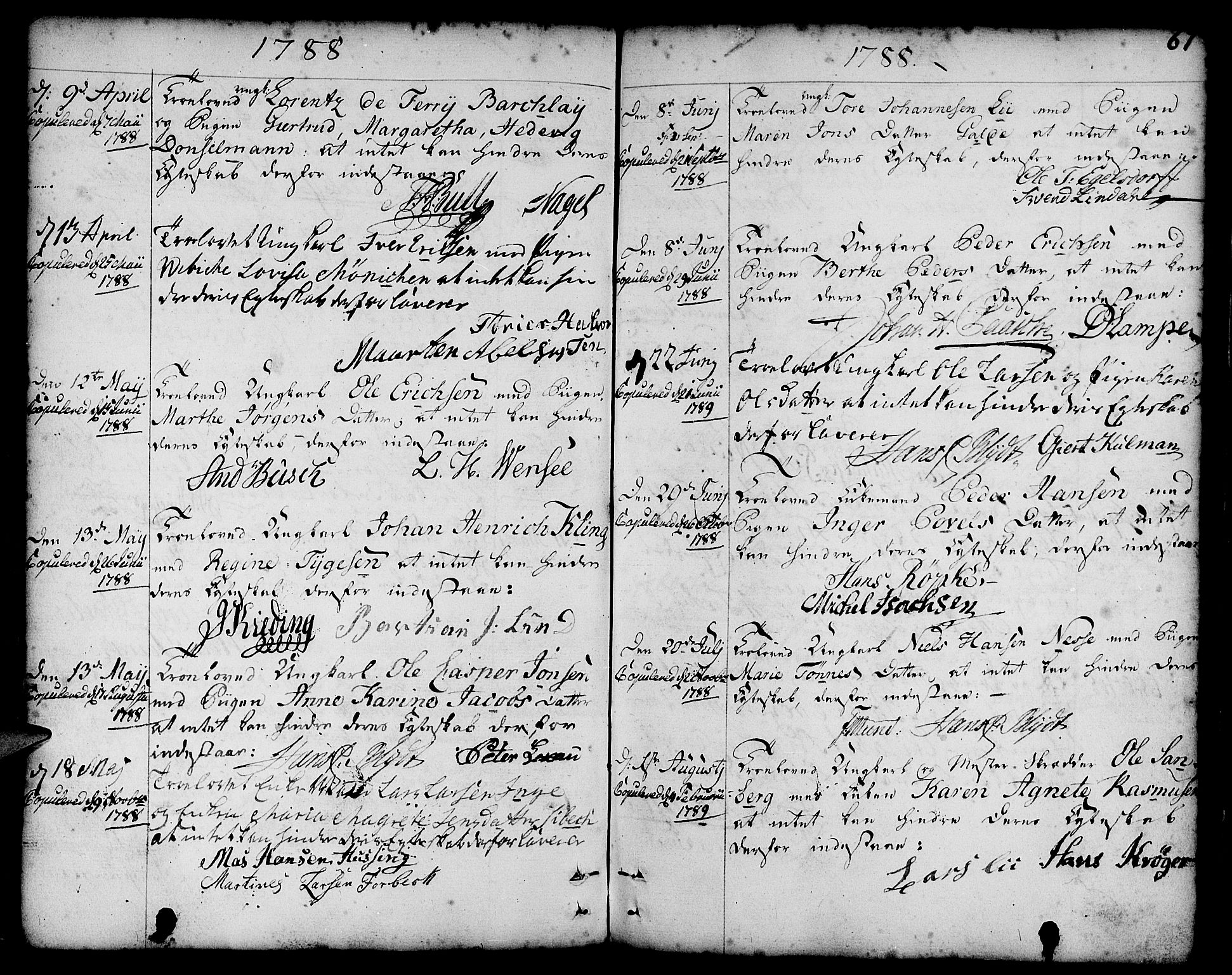 Nykirken Sokneprestembete, SAB/A-77101/H/Haa/L0008: Parish register (official) no. A 8, 1776-1814, p. 67
