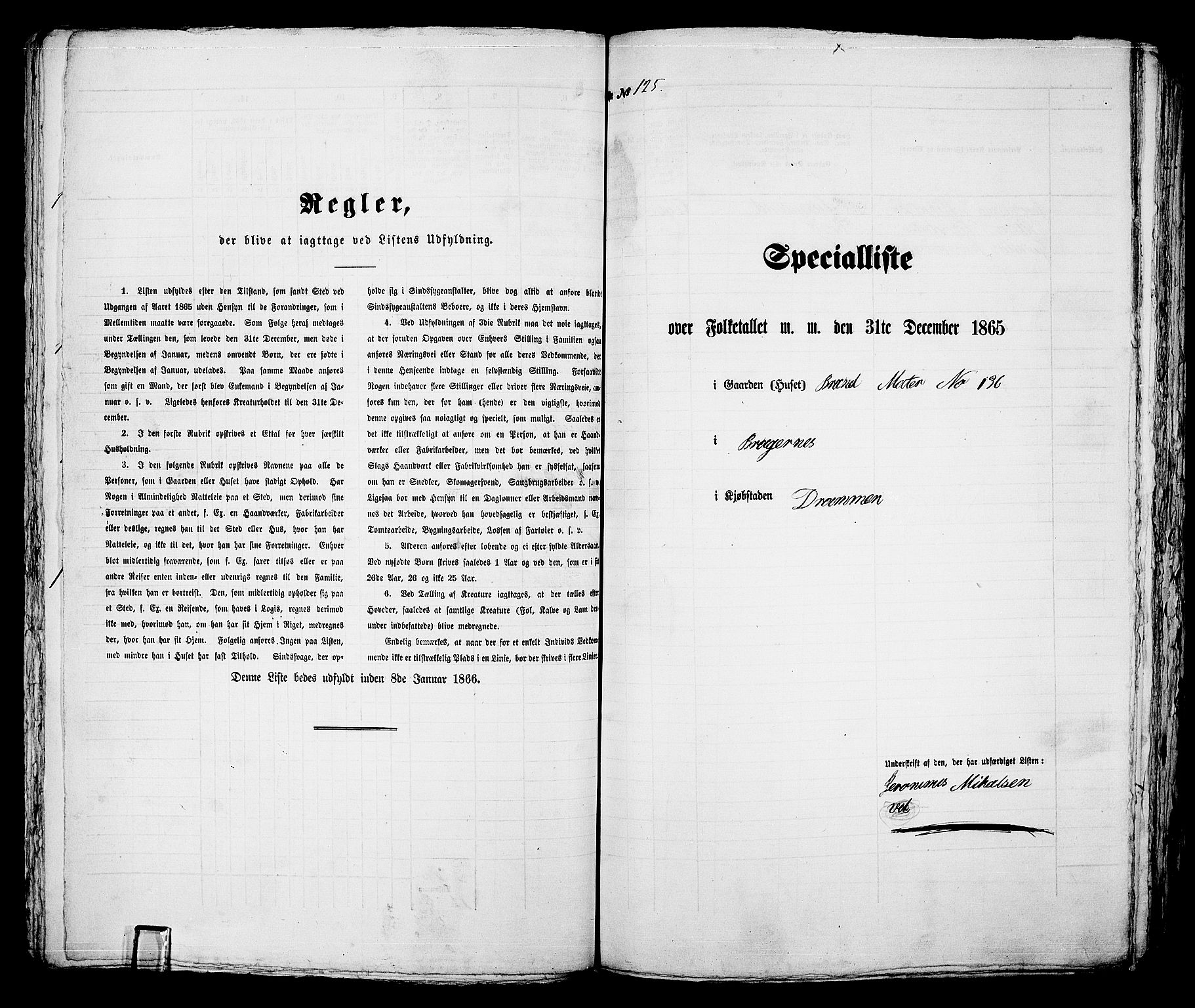 RA, 1865 census for Bragernes in Drammen, 1865, p. 269