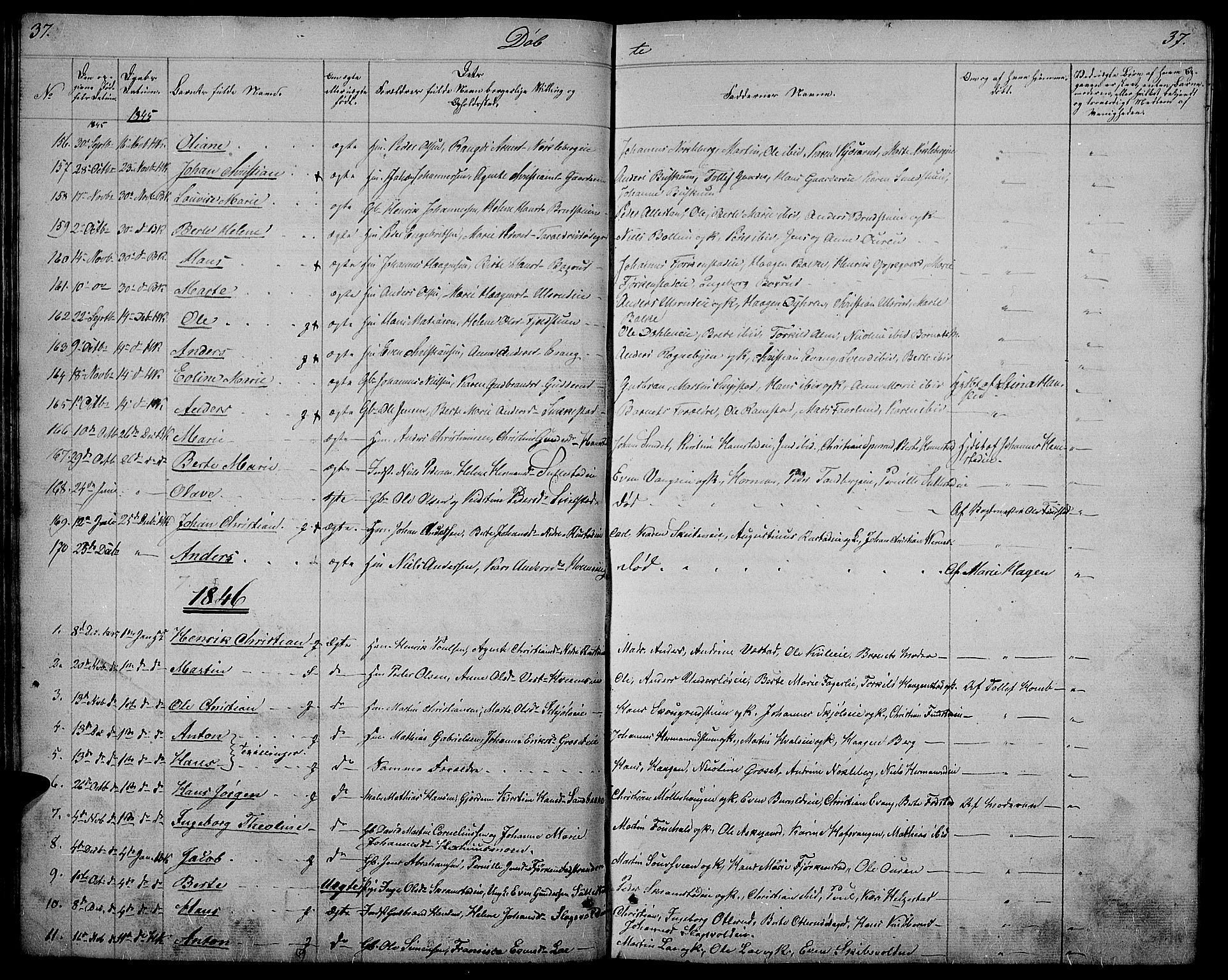 Østre Toten prestekontor, SAH/PREST-104/H/Ha/Hab/L0002: Parish register (copy) no. 2, 1840-1847, p. 37