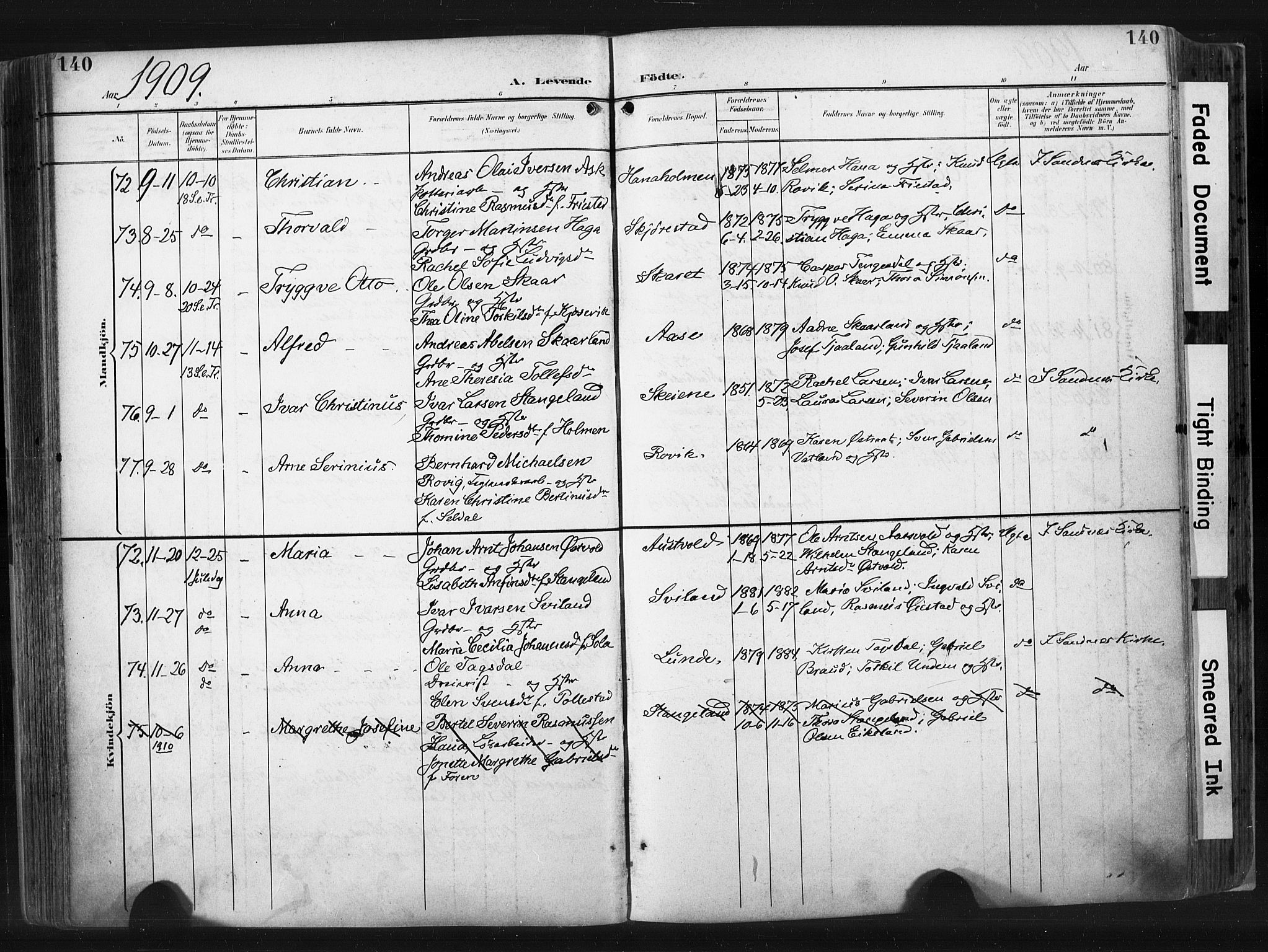 Høyland sokneprestkontor, AV/SAST-A-101799/001/30BA/L0015: Parish register (official) no. A 14, 1899-1911, p. 140