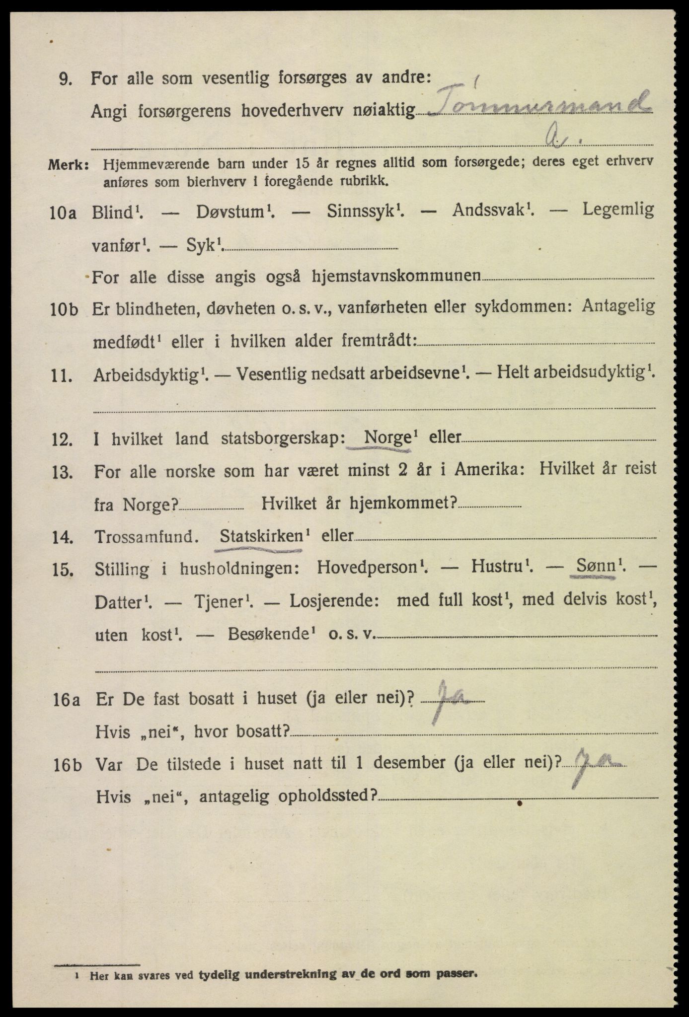 SAK, 1920 census for Søndeled, 1920, p. 5830