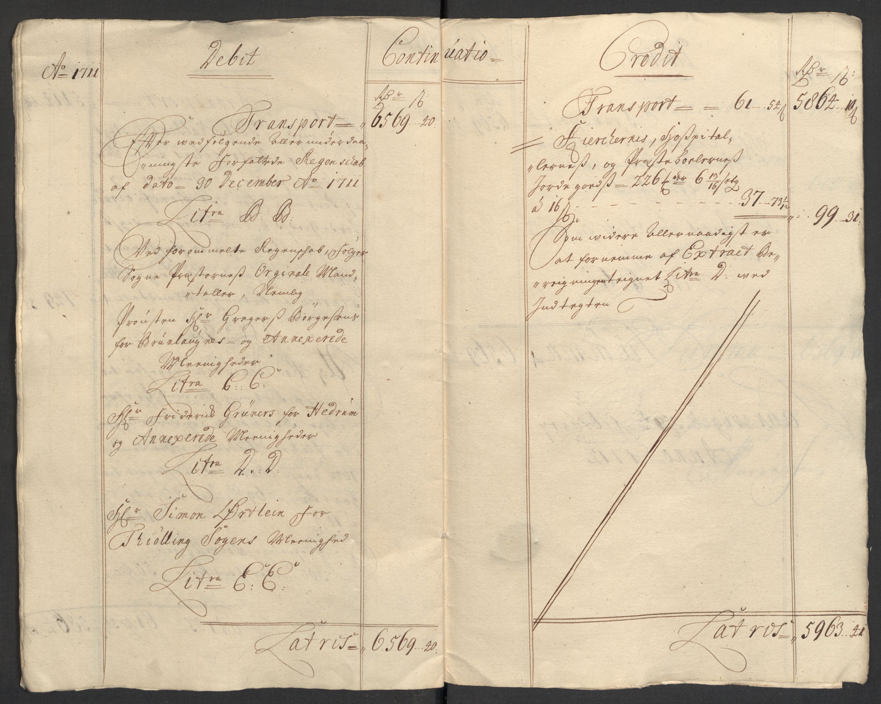 Rentekammeret inntil 1814, Reviderte regnskaper, Fogderegnskap, AV/RA-EA-4092/R33/L1983: Fogderegnskap Larvik grevskap, 1711, p. 18