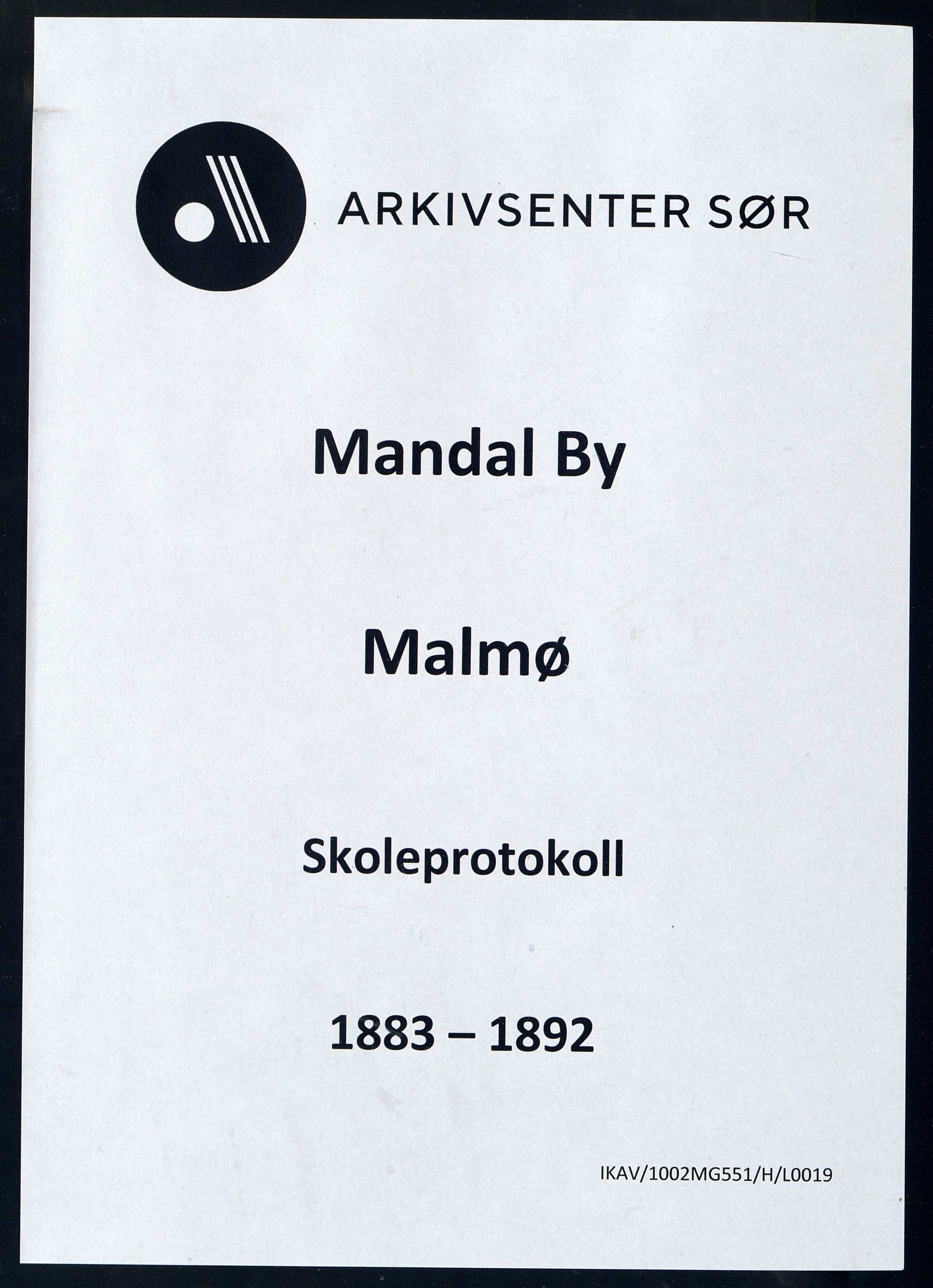 Mandal By - Mandal Allmueskole/Folkeskole/Skole, ARKSOR/1002MG551/H/L0019: Skoleprotokoll, 1883-1892