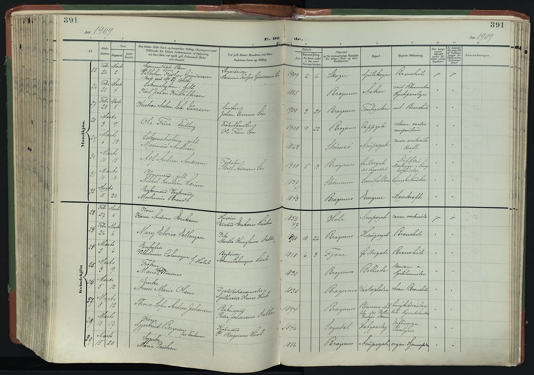 Bragernes kirkebøker, AV/SAKO-A-6/F/Fb/L0009: Parish register (official) no. II 9, 1902-1911, p. 391