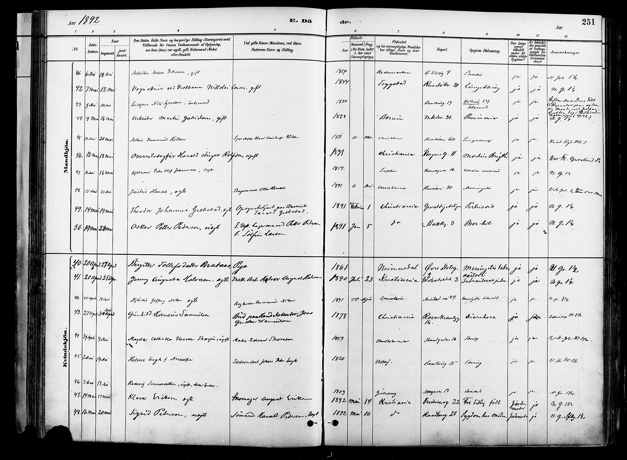 Johannes prestekontor Kirkebøker, AV/SAO-A-10852/F/Fa/L0004: Parish register (official) no. 4, 1883-1907, p. 251