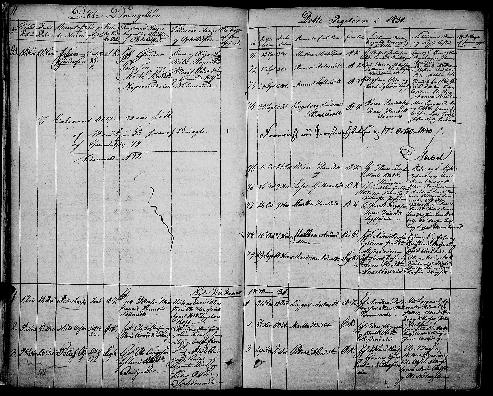 Biri prestekontor, SAH/PREST-096/H/Ha/Haa/L0004: Parish register (official) no. 4, 1829-1842, p. 11