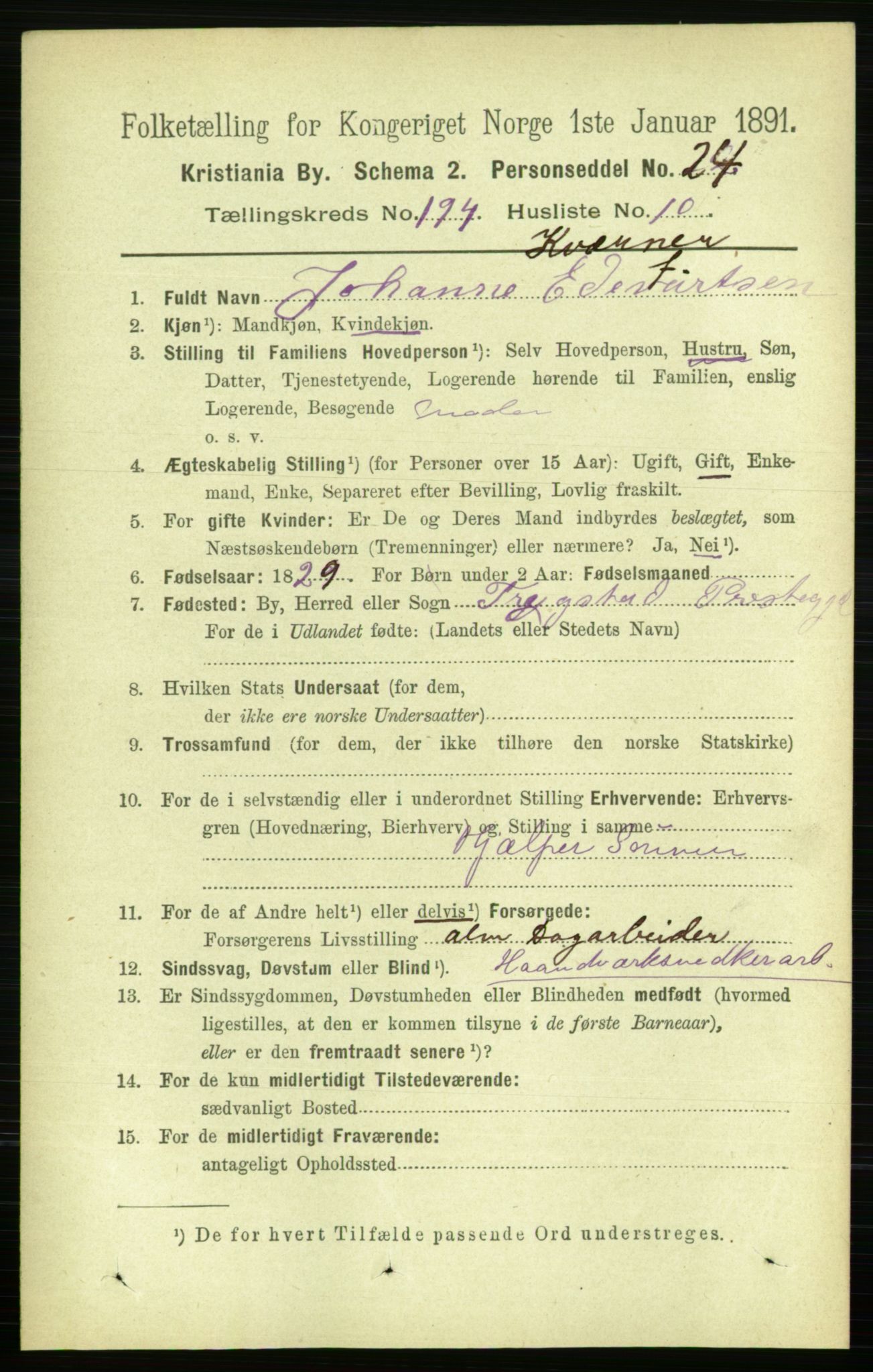 RA, 1891 census for 0301 Kristiania, 1891, p. 117008