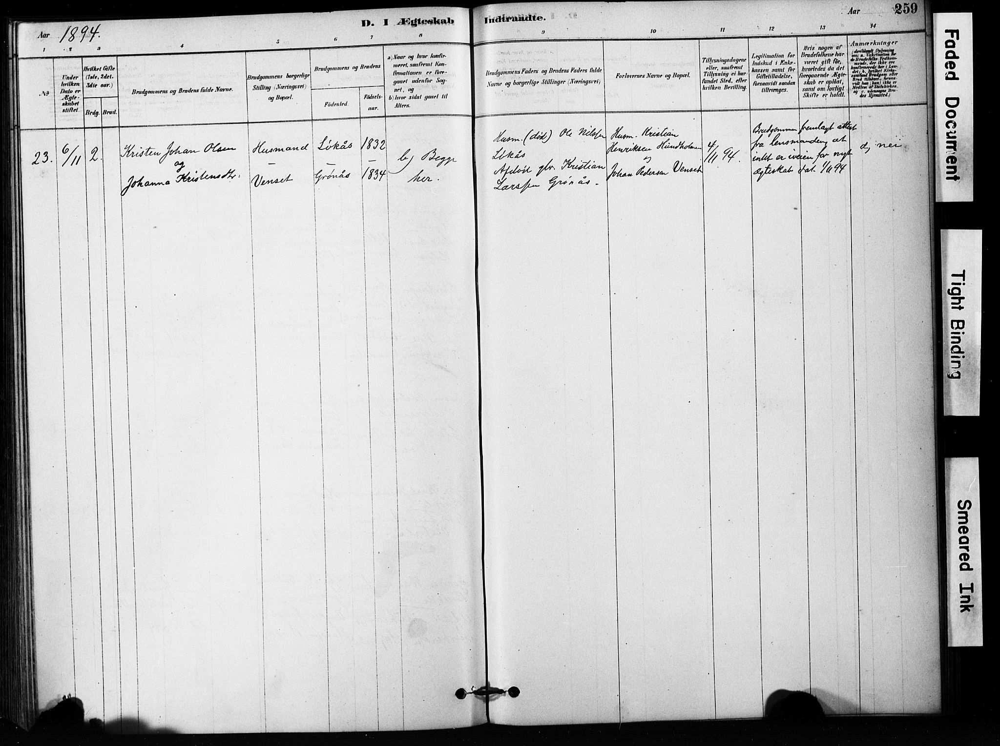 Ministerialprotokoller, klokkerbøker og fødselsregistre - Nordland, AV/SAT-A-1459/852/L0754: Parish register (copy) no. 852C05, 1878-1894, p. 259