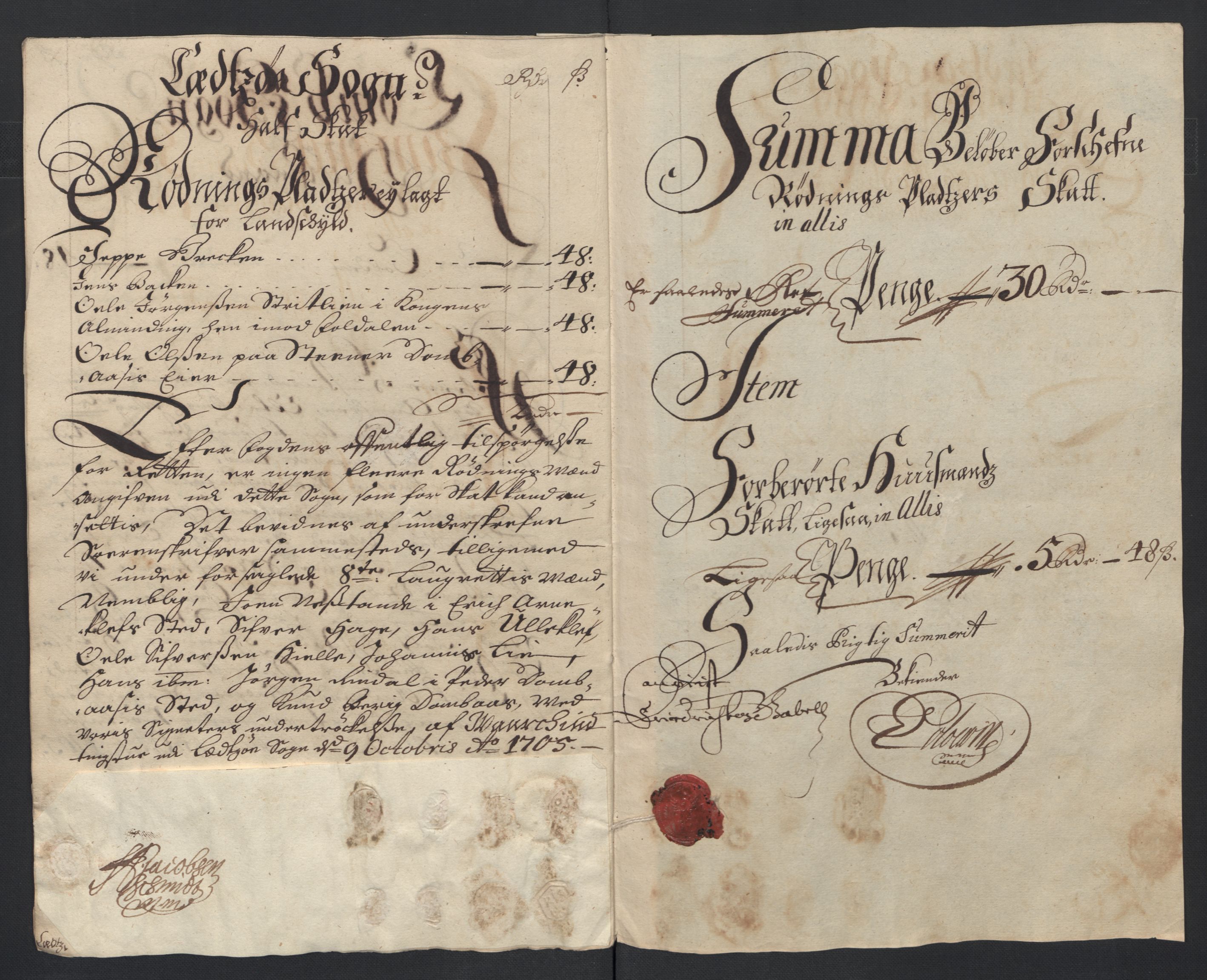 Rentekammeret inntil 1814, Reviderte regnskaper, Fogderegnskap, AV/RA-EA-4092/R17/L1178: Fogderegnskap Gudbrandsdal, 1705-1707, p. 43