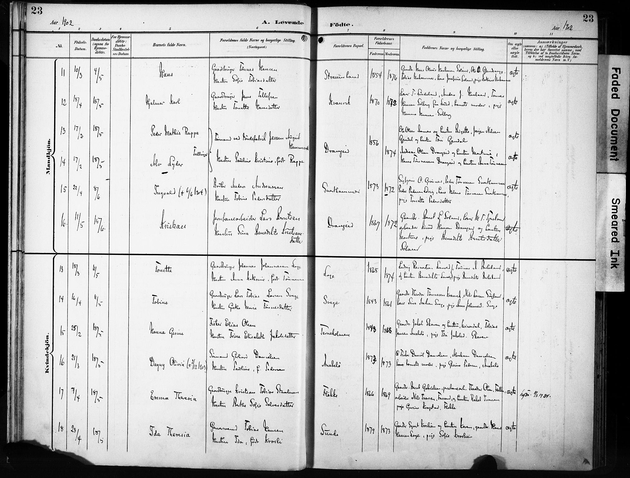 Flekkefjord sokneprestkontor, AV/SAK-1111-0012/F/Fa/Fac/L0009: Parish register (official) no. A 9, 1899-1909, p. 23