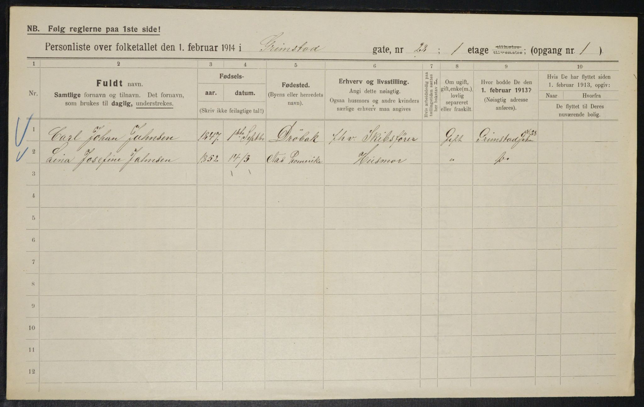 OBA, Municipal Census 1914 for Kristiania, 1914, p. 30289