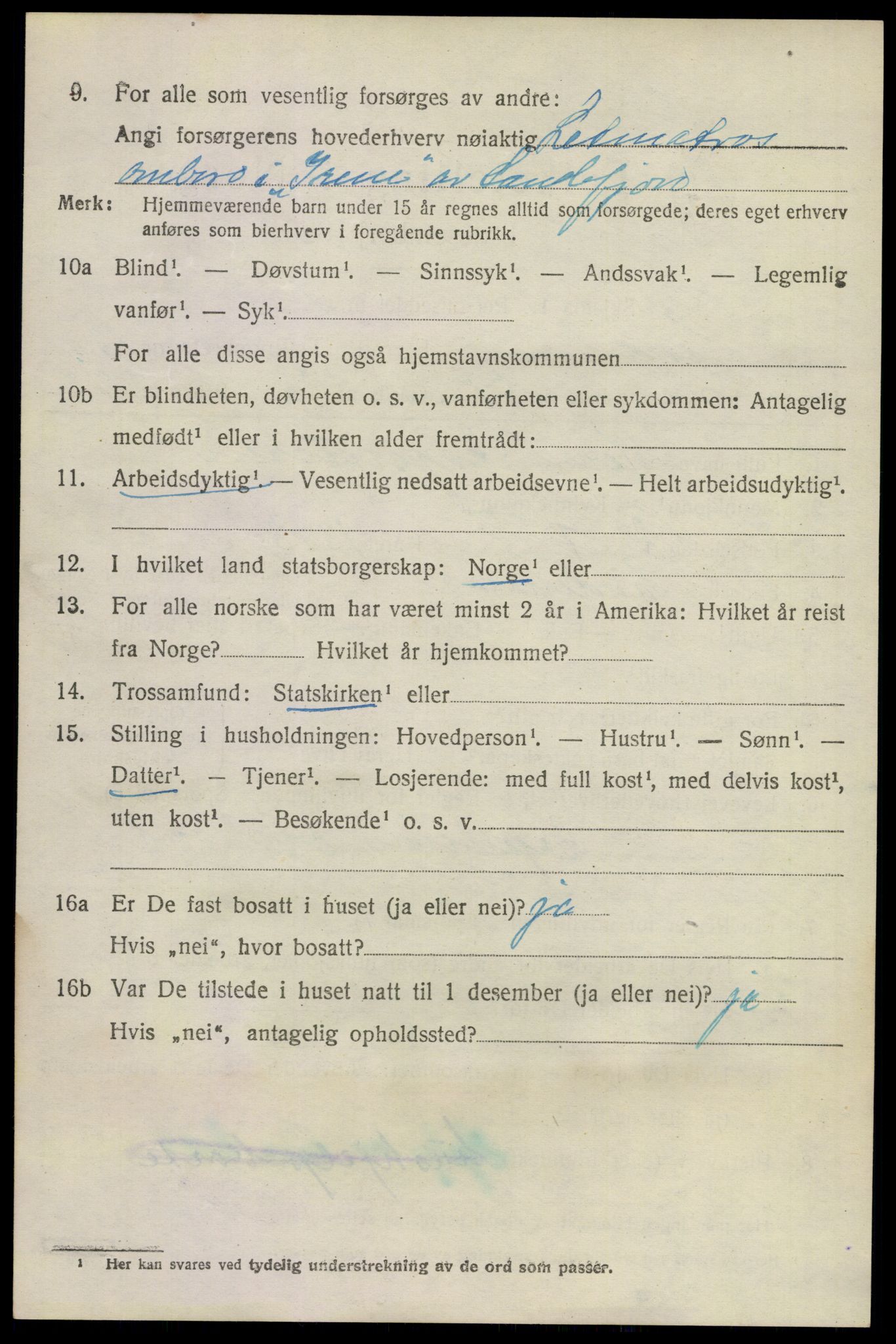 SAKO, 1920 census for Sandeherred, 1920, p. 19093