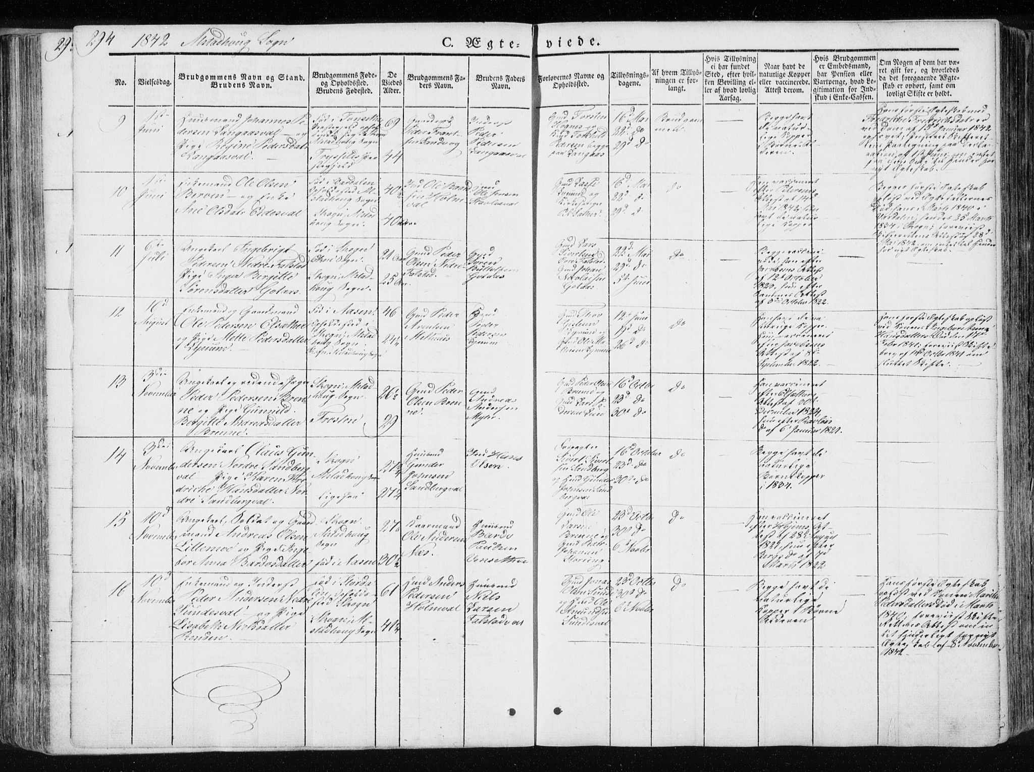 Ministerialprotokoller, klokkerbøker og fødselsregistre - Nord-Trøndelag, SAT/A-1458/717/L0154: Parish register (official) no. 717A06 /1, 1836-1849, p. 294