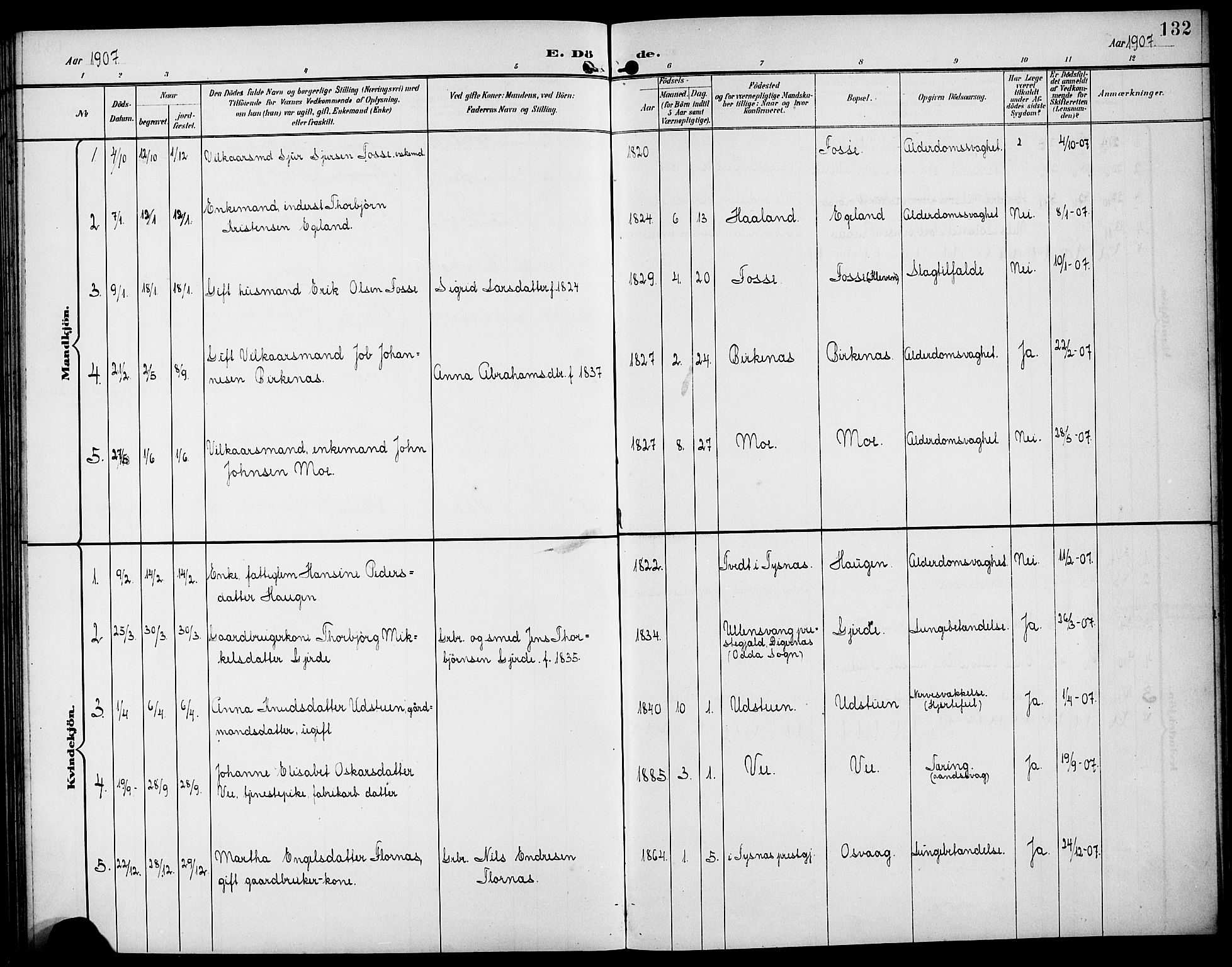 Etne sokneprestembete, SAB/A-75001/H/Hab: Parish register (copy) no. B 5, 1898-1926, p. 132