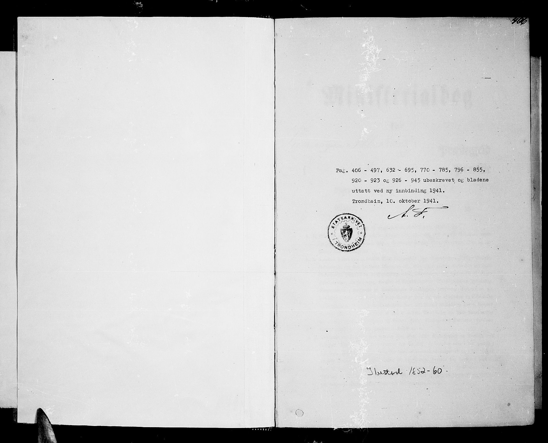 Ibestad sokneprestembete, SATØ/S-0077/H/Ha/Hab/L0004klokker: Parish register (copy) no. 4, 1852-1860