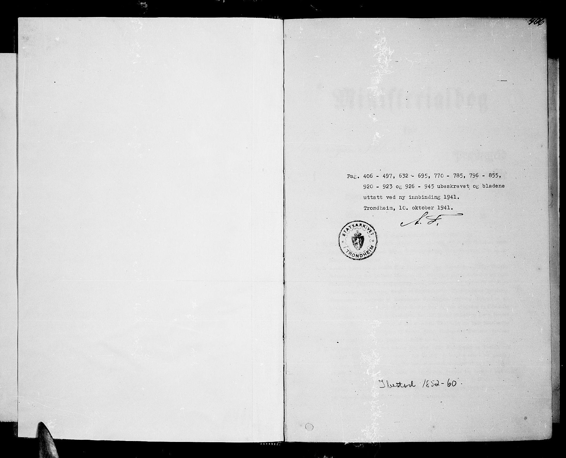 Ibestad sokneprestembete, AV/SATØ-S-0077/H/Ha/Hab/L0004klokker: Parish register (copy) no. 4, 1852-1860