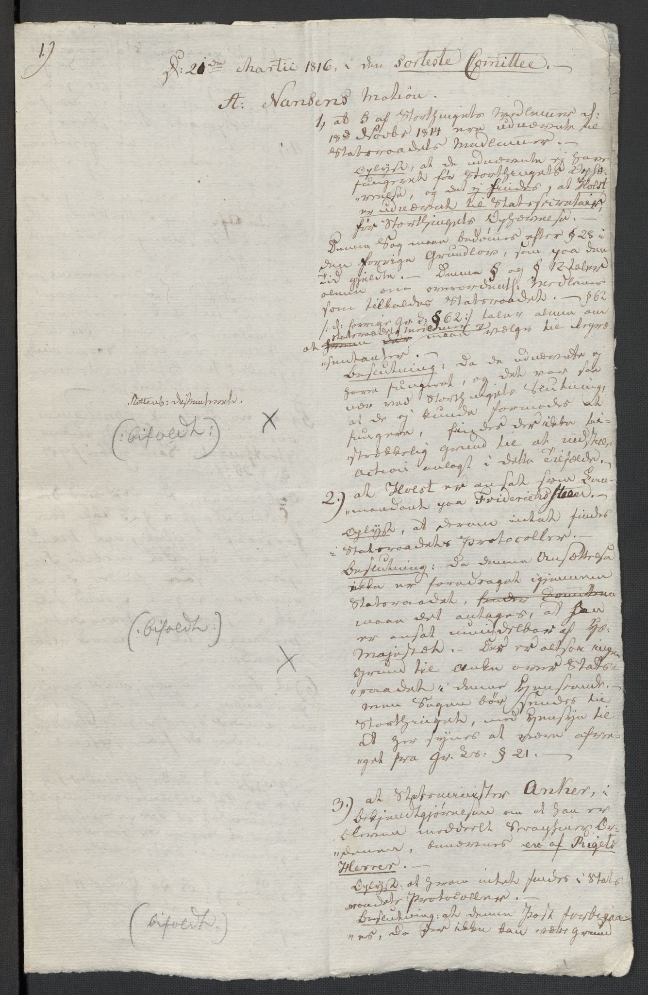 Christie, Wilhelm Frimann Koren, AV/RA-PA-0014/F/L0005: Christies dokumenter fra Stortinget, 1815-1816, p. 243
