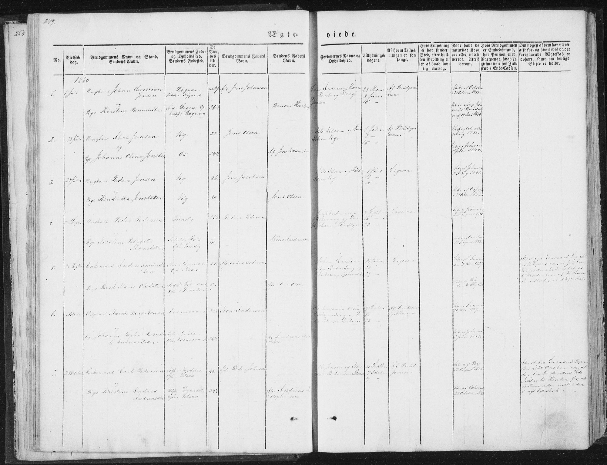 Ministerialprotokoller, klokkerbøker og fødselsregistre - Nordland, SAT/A-1459/847/L0667: Parish register (official) no. 847A07, 1842-1871, p. 279