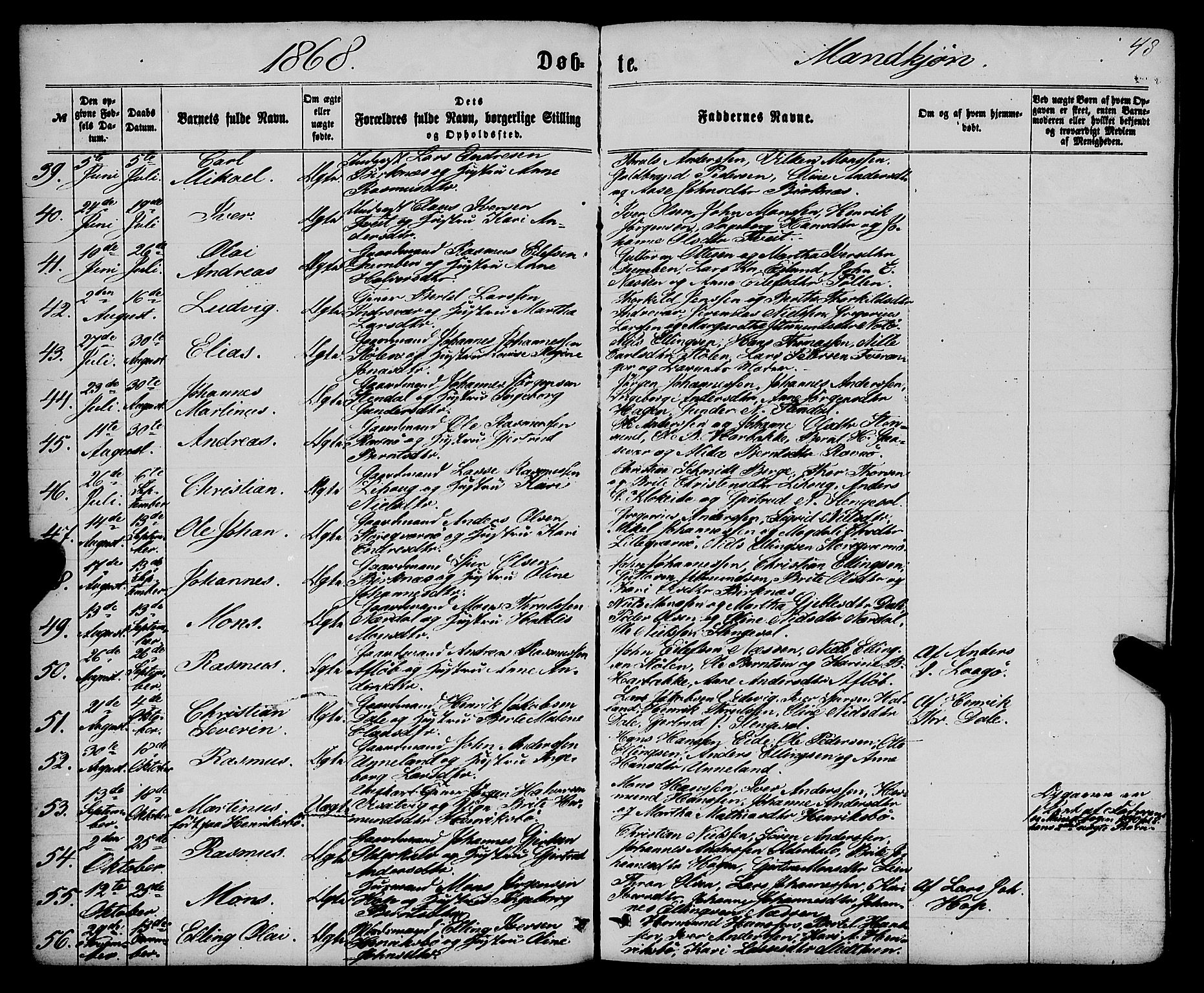 Gulen sokneprestembete, AV/SAB-A-80201/H/Haa/Haaa/L0022: Parish register (official) no. A 22, 1859-1869, p. 48