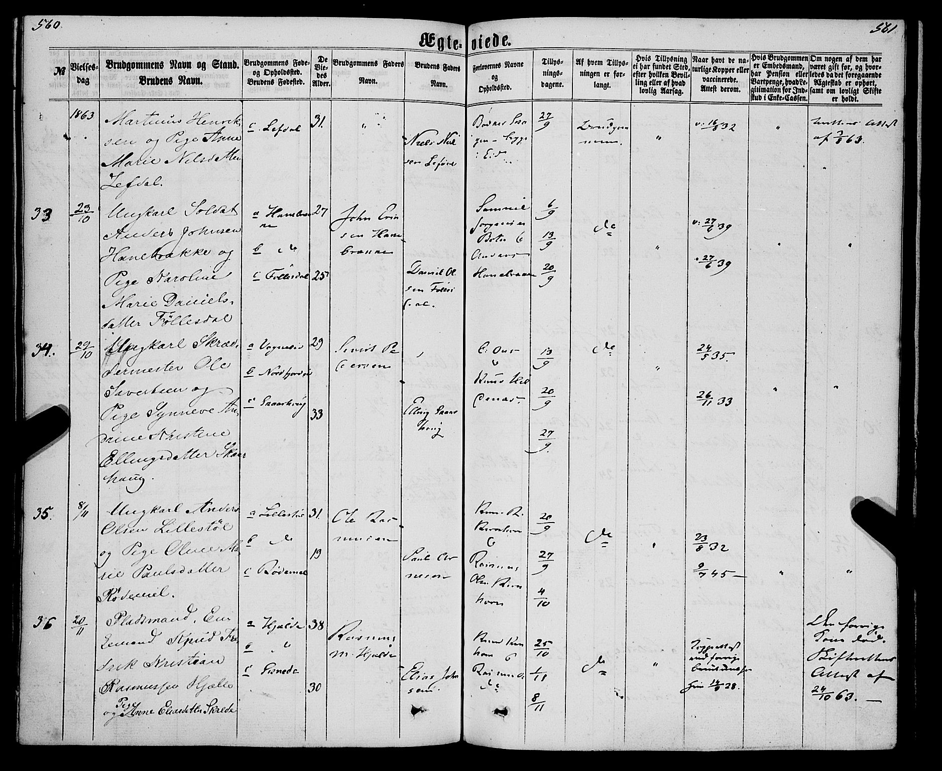 Eid sokneprestembete, AV/SAB-A-82301/H/Haa/Haaa/L0009: Parish register (official) no. A 9, 1861-1868, p. 560-561