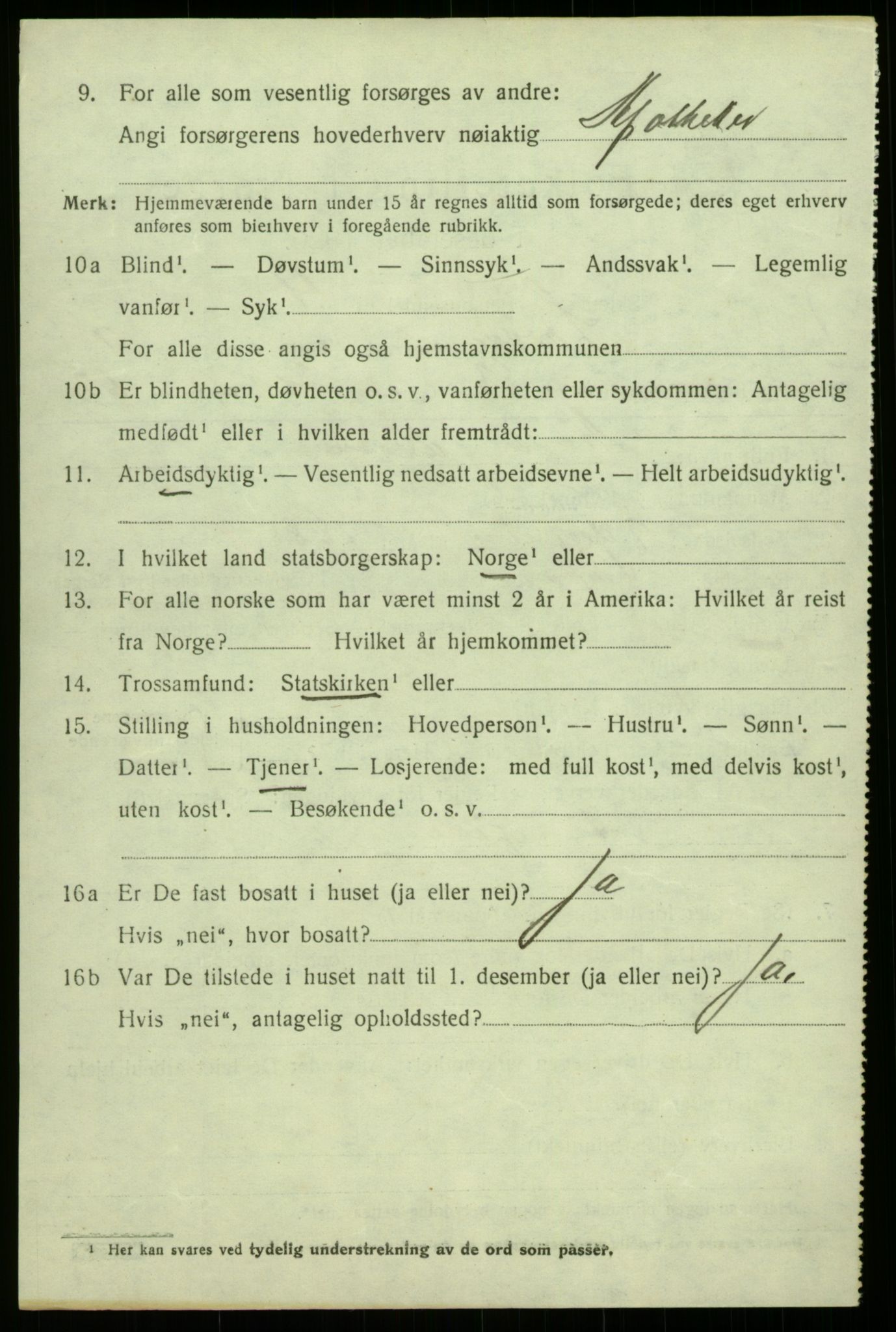 SAB, 1920 census for Lærdal, 1920, p. 3939