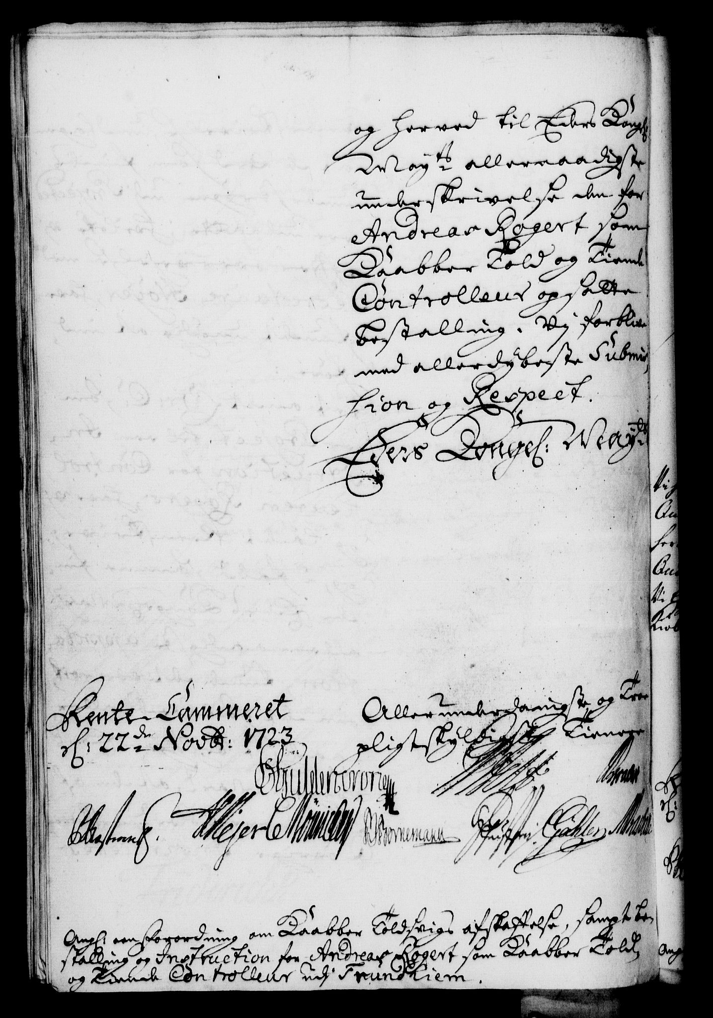 Rentekammeret, Kammerkanselliet, RA/EA-3111/G/Gf/Gfa/L0006: Norsk relasjons- og resolusjonsprotokoll (merket RK 52.6), 1723, p. 1315