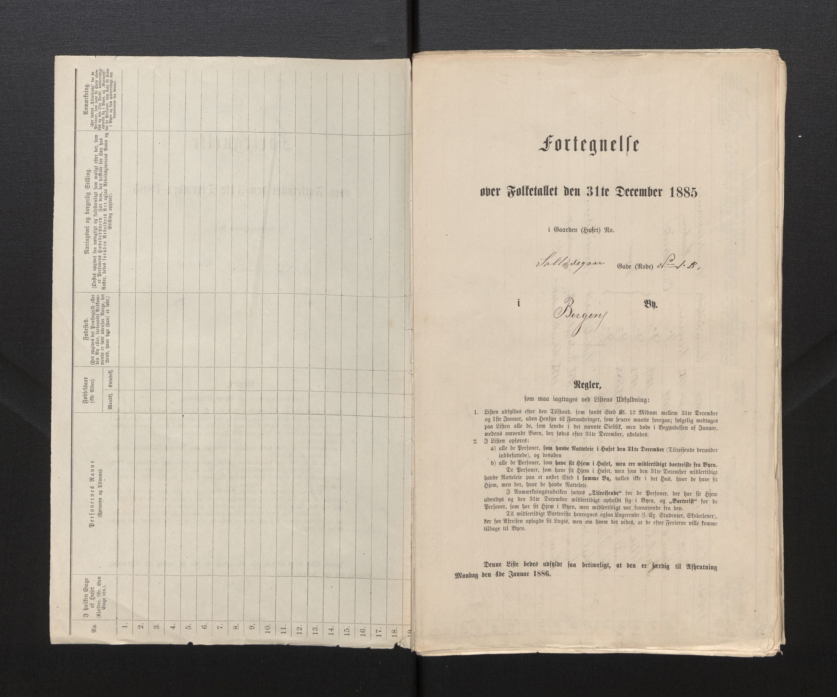 SAB, 1885 census for 1301 Bergen, 1885, p. 5248