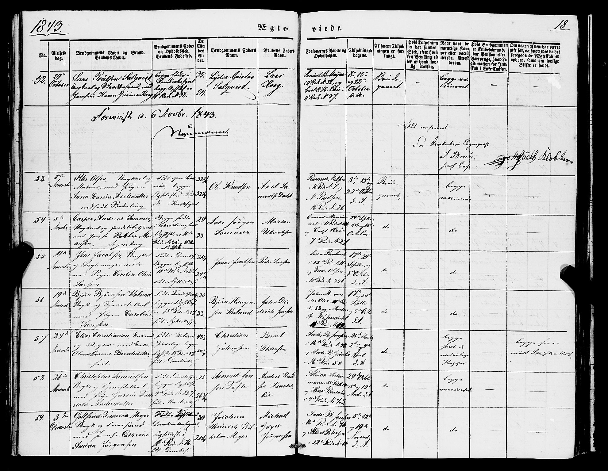 Domkirken sokneprestembete, AV/SAB-A-74801/H/Haa/L0033: Parish register (official) no. D 1, 1841-1853, p. 18